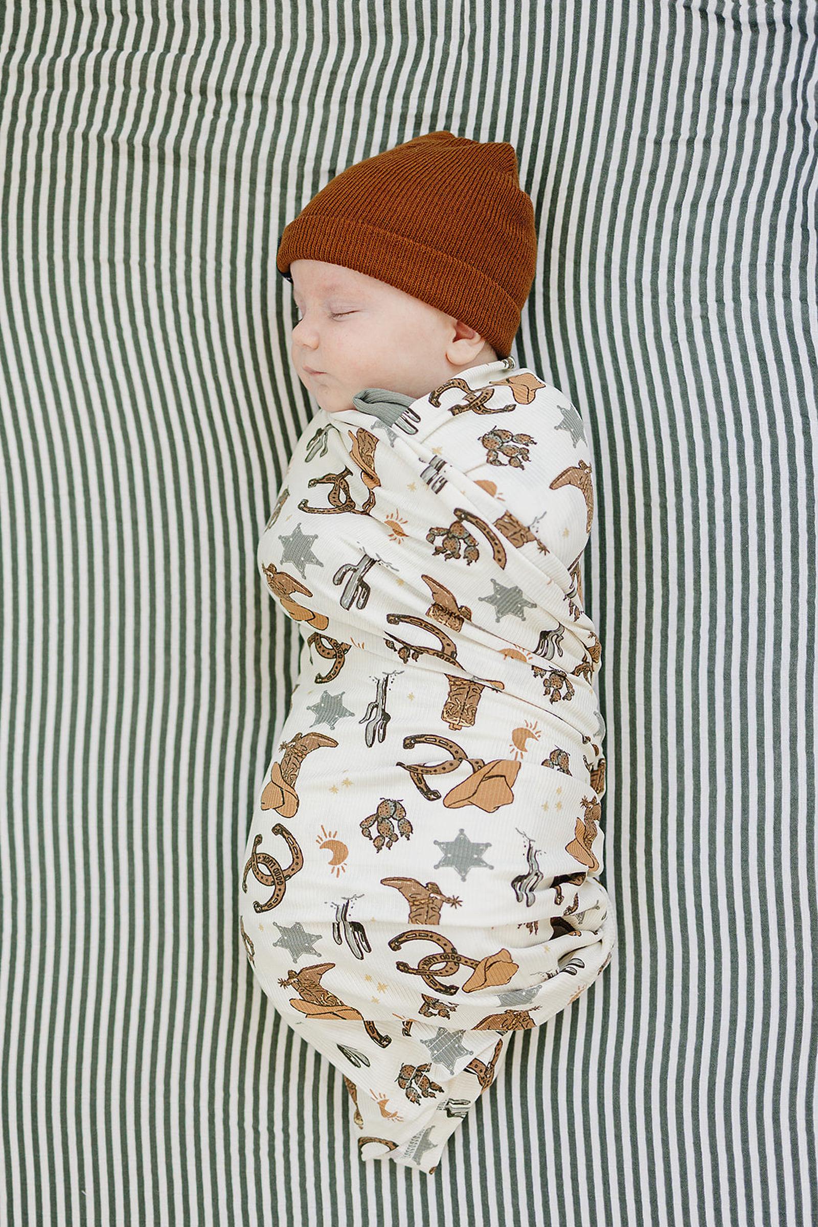 Outlaw Cowboy Ribbed Stretch Swaddle | Rodeo Collection | Bamboo | Baby Essentials