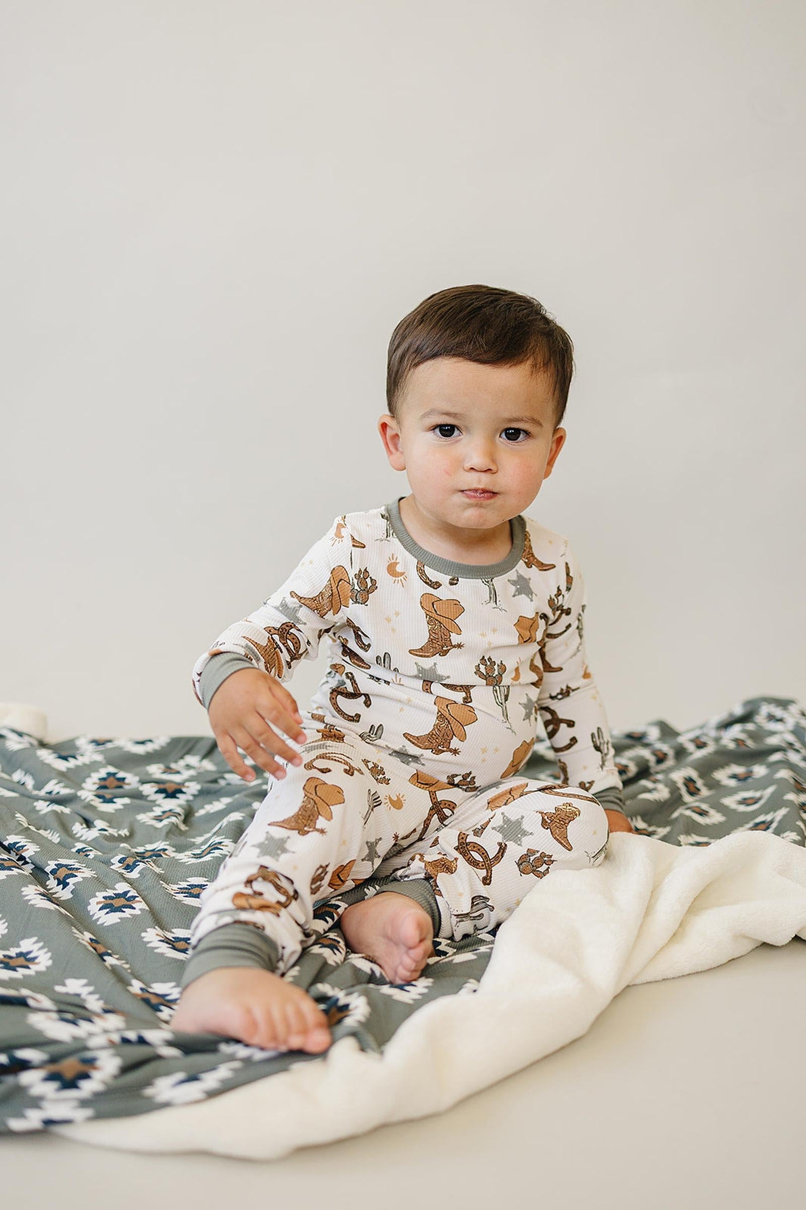 Outlaw Cowboy Ribbed Cozy Pajama Set, Bamboo, Gender Neutral, Baby, Toddler & Kids