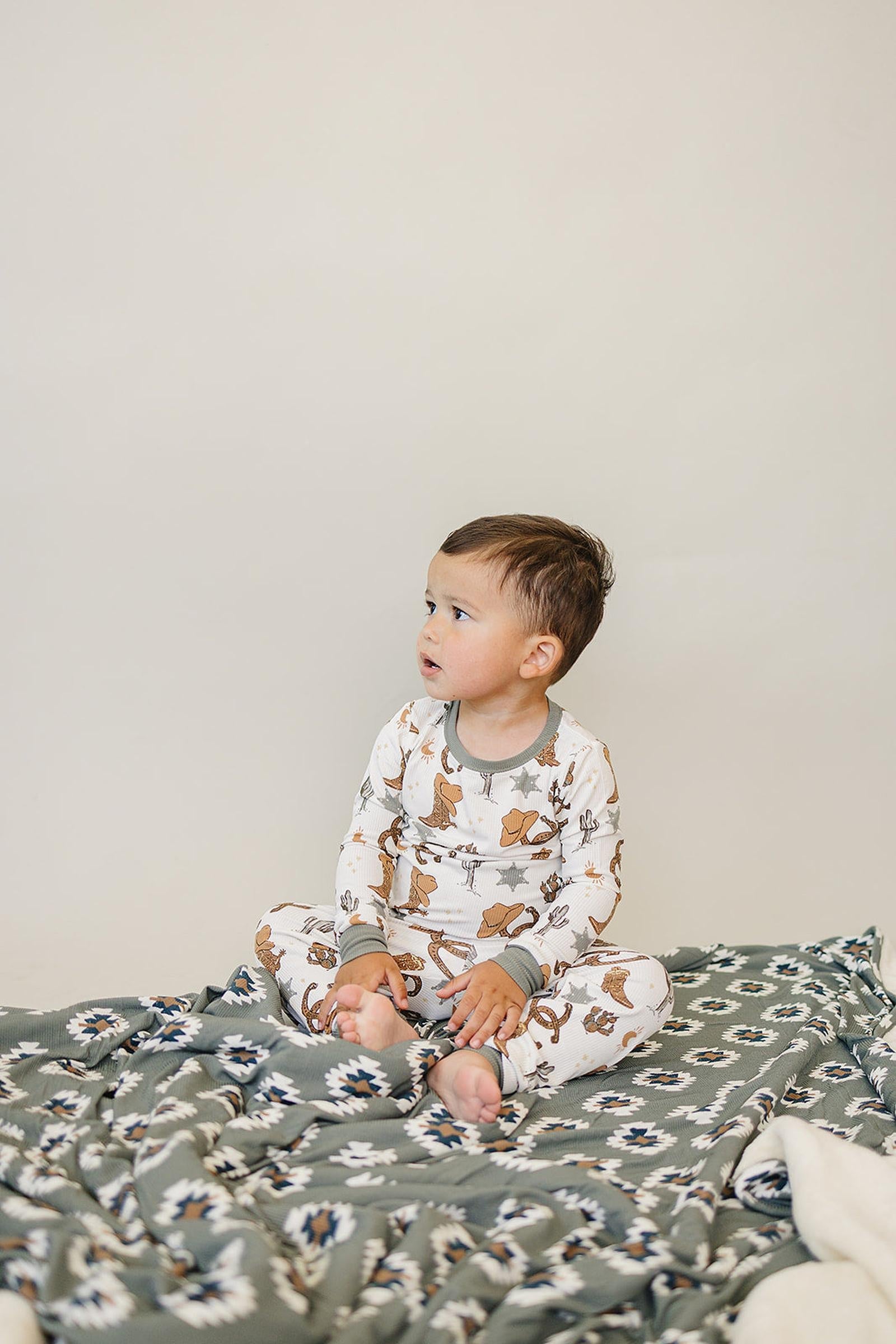 Outlaw Cowboy Ribbed Cozy Pajama Set, Bamboo, Gender Neutral, Baby, Toddler & Kids