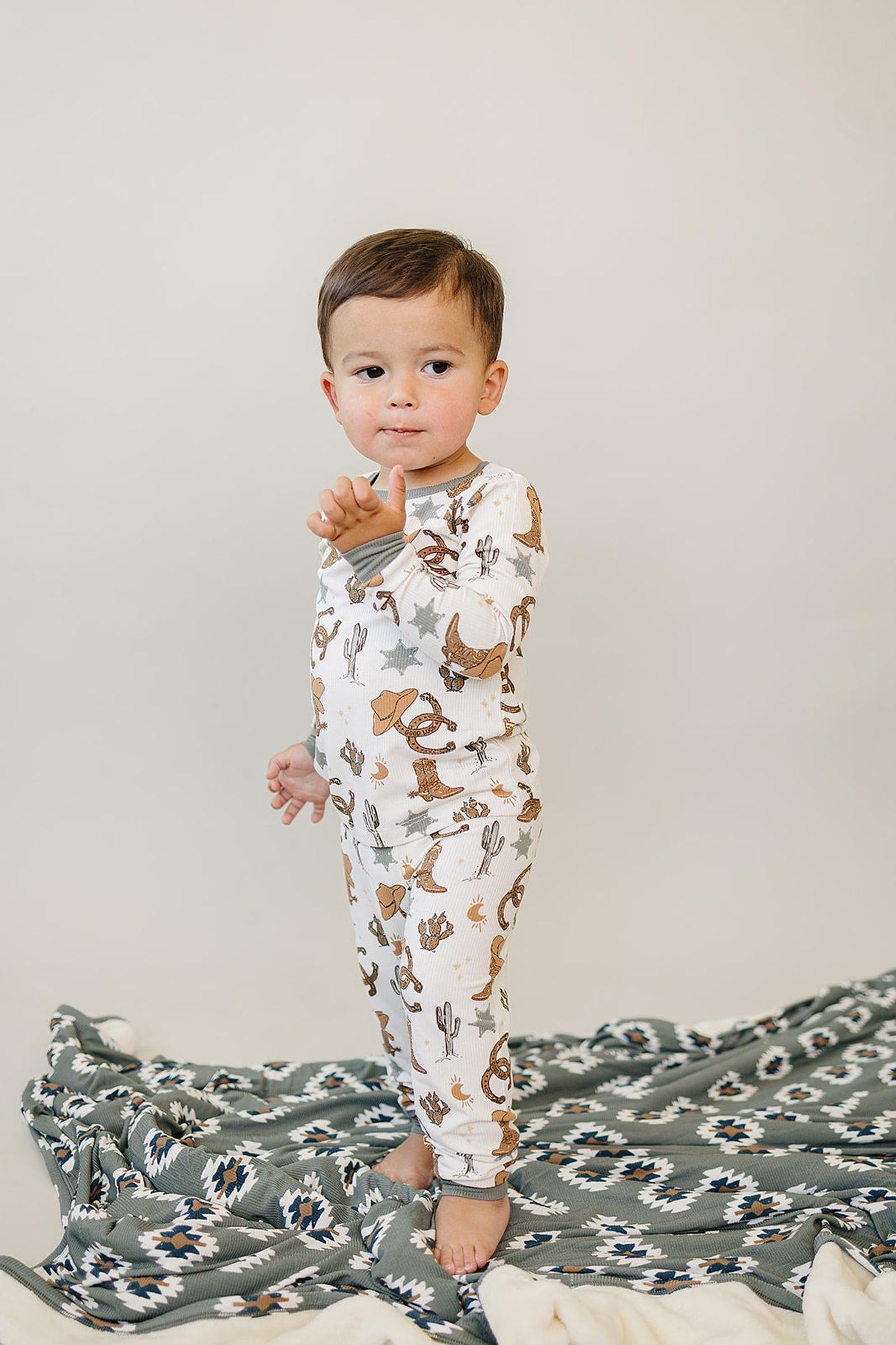 Outlaw Cowboy Ribbed Cozy Pajama Set, Bamboo, Gender Neutral, Baby, Toddler & Kids