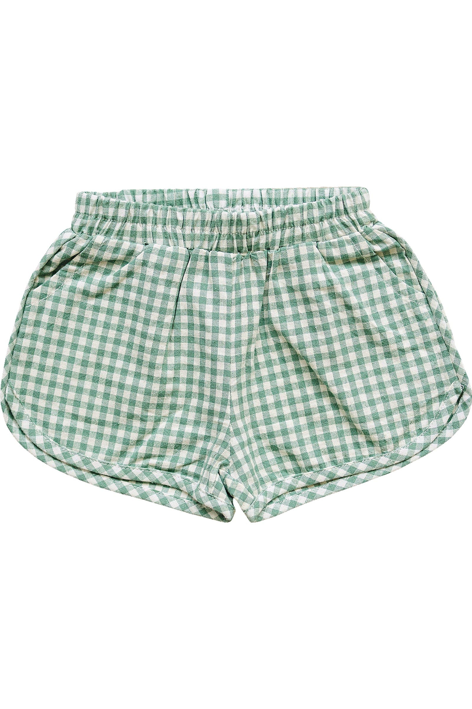 Green Gingham Shorts, 100% Cotton, Baby, Toddler & Kids