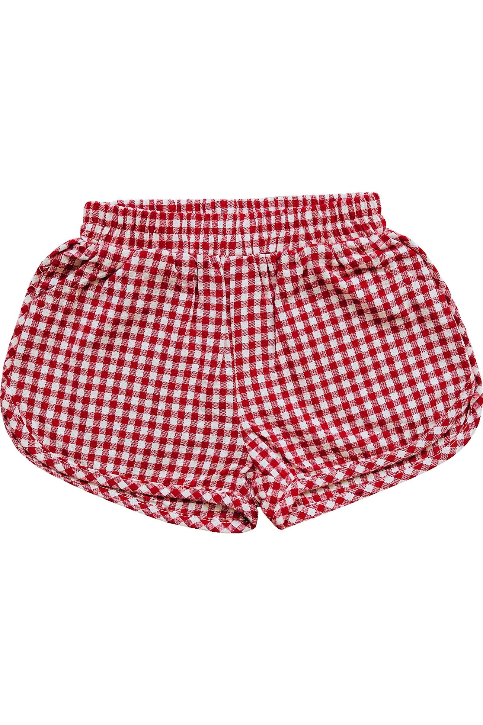 Cotton Red Gingham Shorts for Girls, Baby - Kids