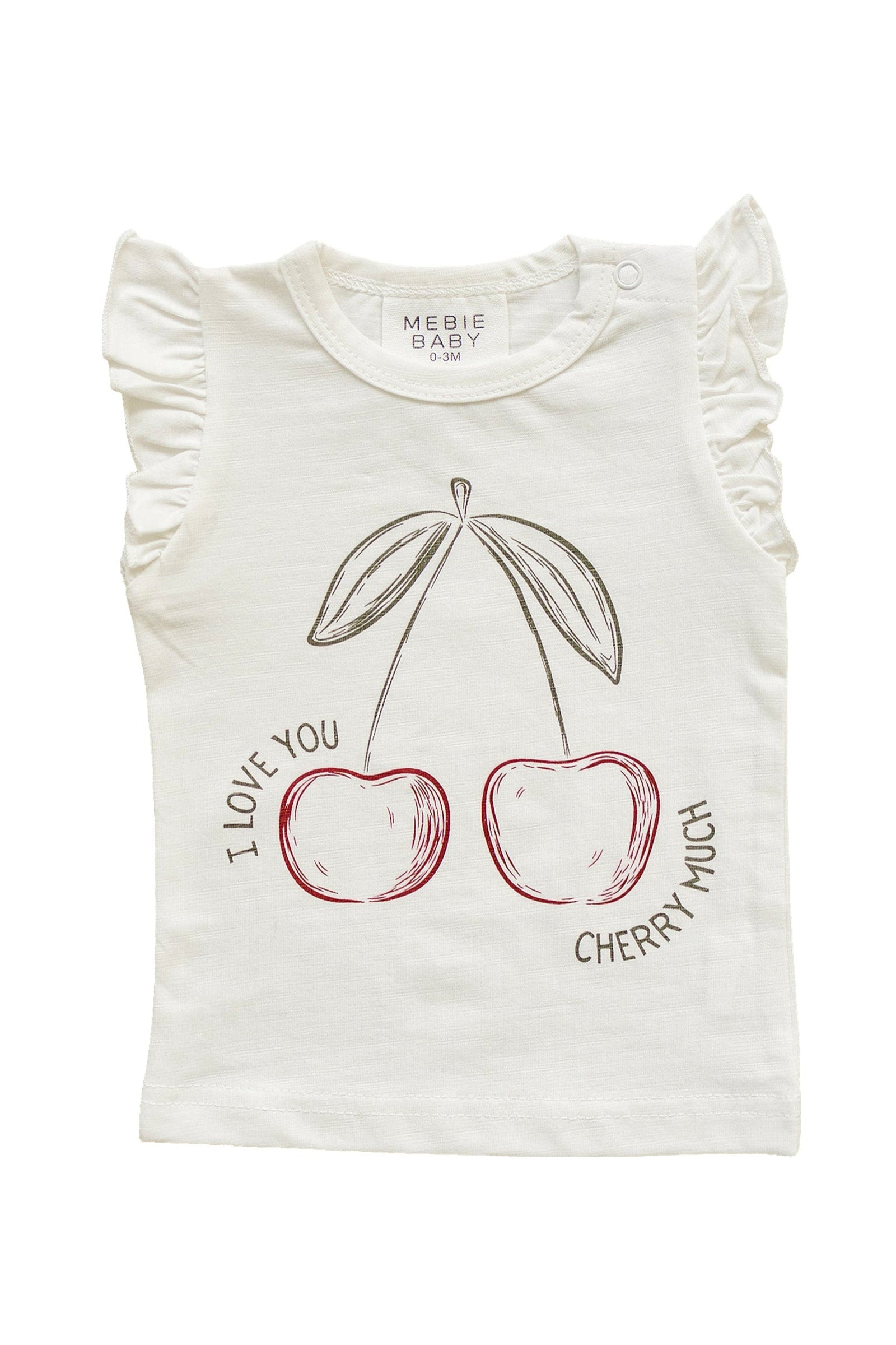 Cherry Much Ruffle T-Shirt, Cotton, Baby, Toddler & Kids