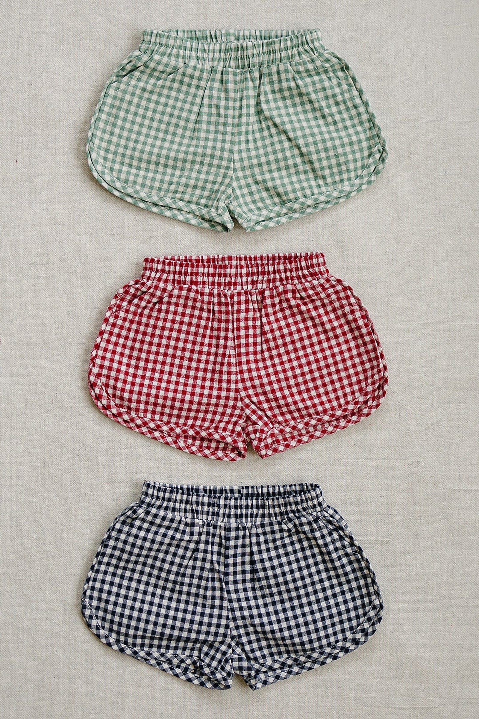 Cotton Red Gingham Shorts for Girls, Baby - Kids
