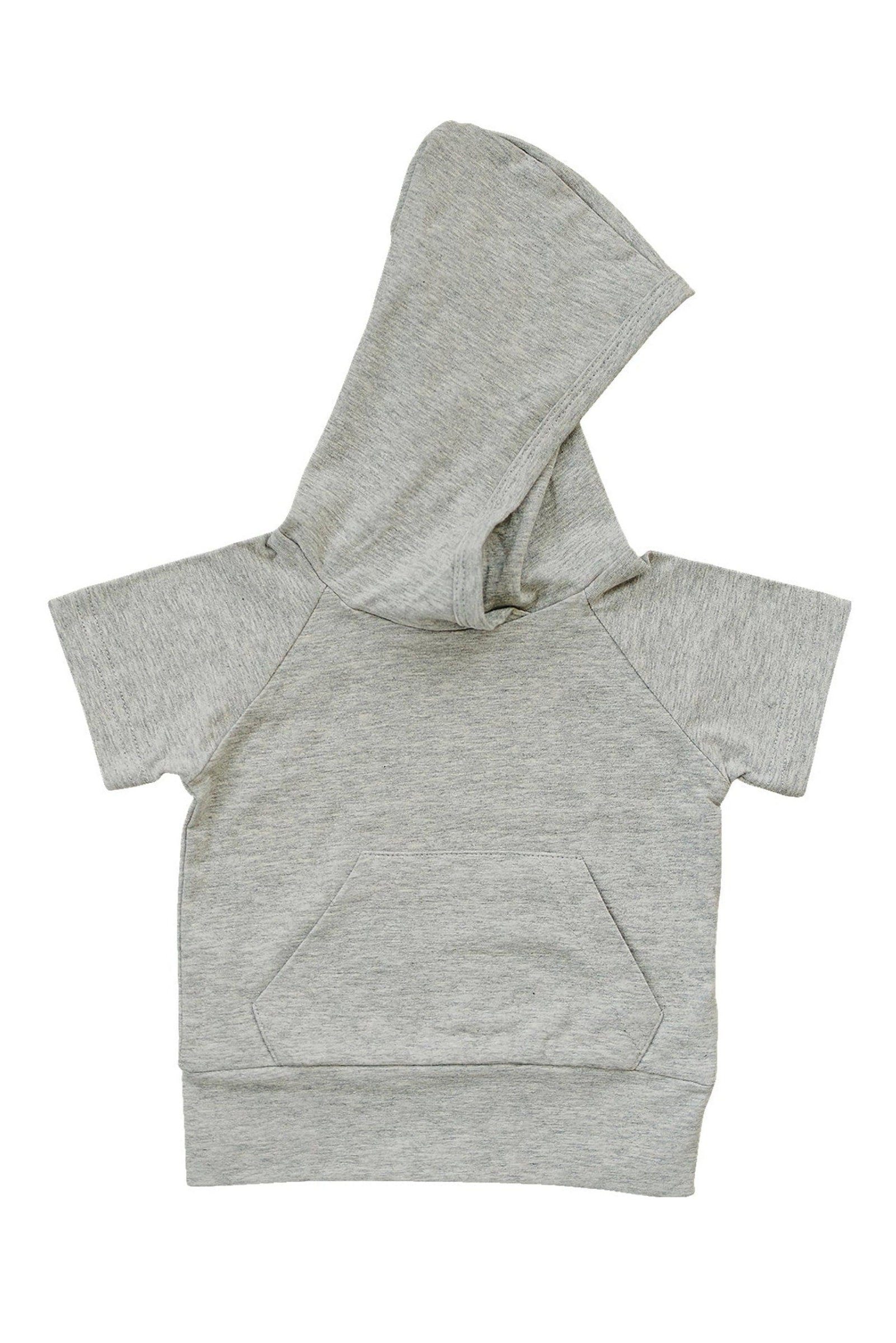 Baby & Toddler Boy Heather Grey Hooded T-Shirt, Cotton, Baby