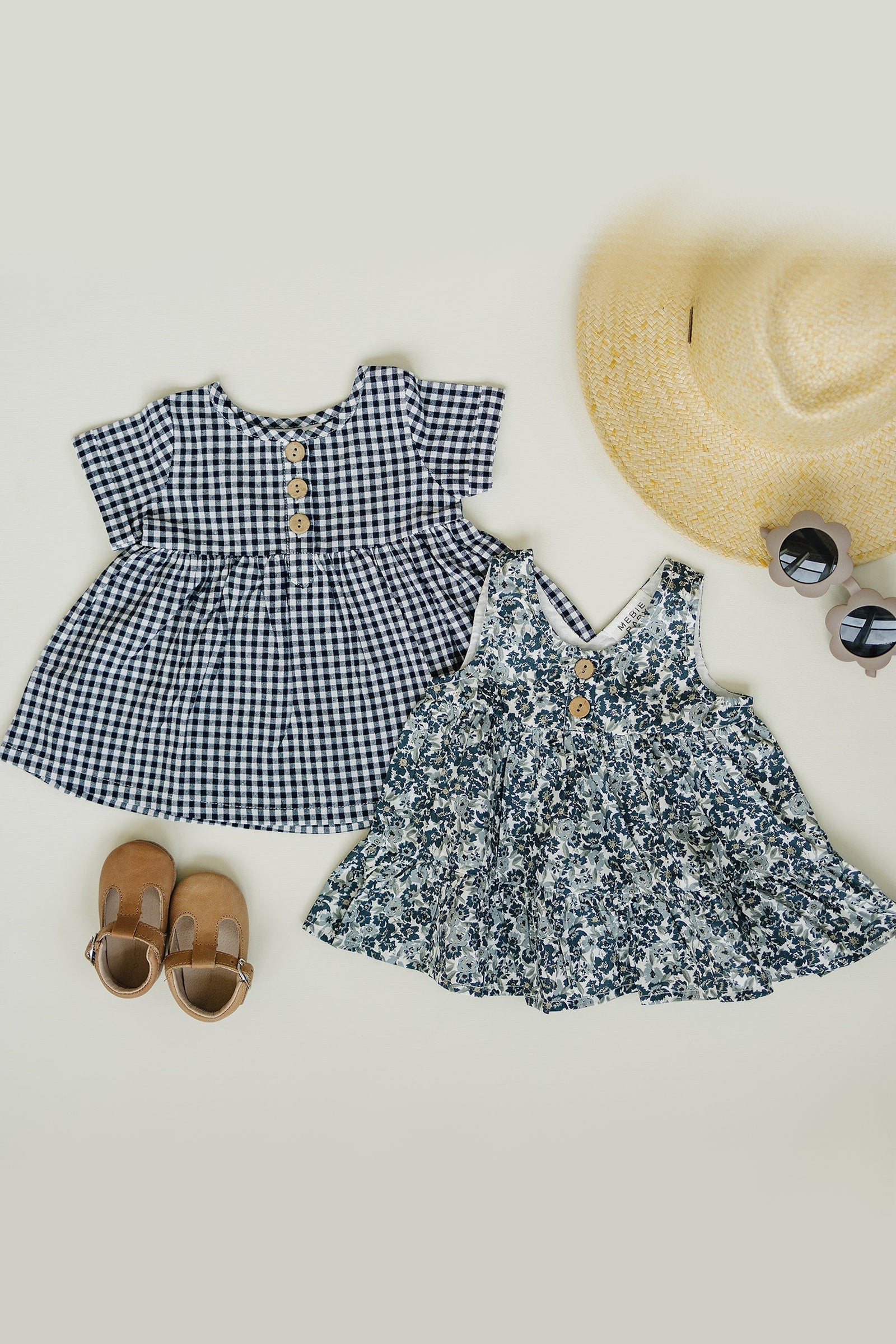 Navy Gingham Cotton Dress, 100% Cotton, Baby, Toddler & Kids