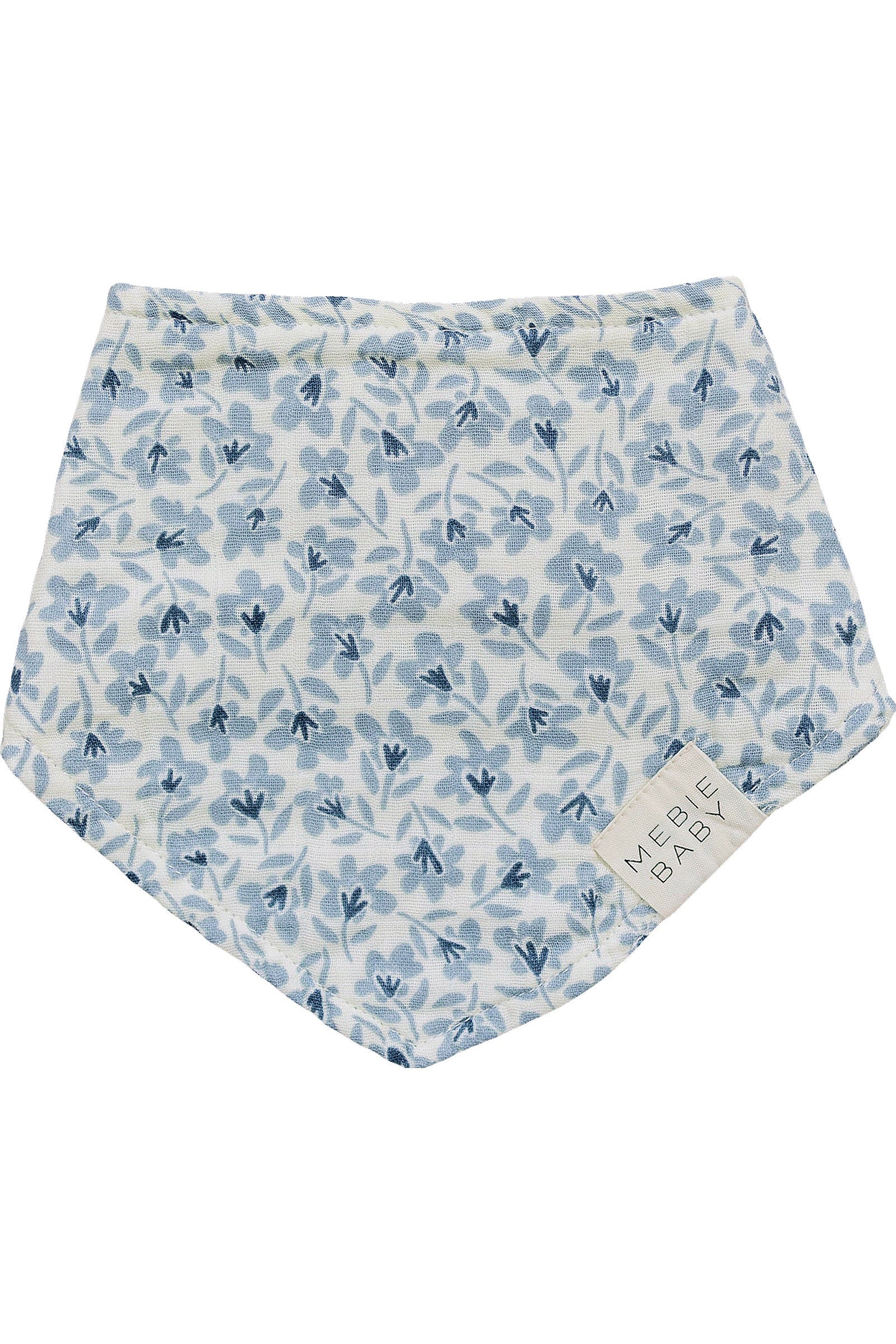 Blue Blossom Classic Muslin Bib, 100% Cotton, Modern, Baby