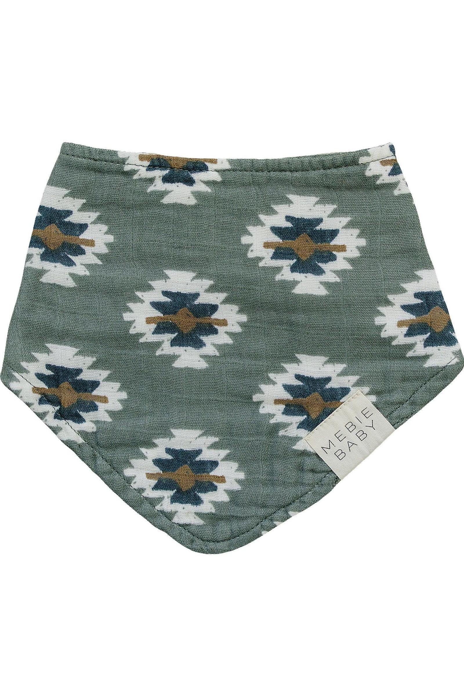 Southwest Aztec Classic Muslin Bib, 100% Cotton, Rodeo Collection, Neutral Colors, Gender Neutral, Baby