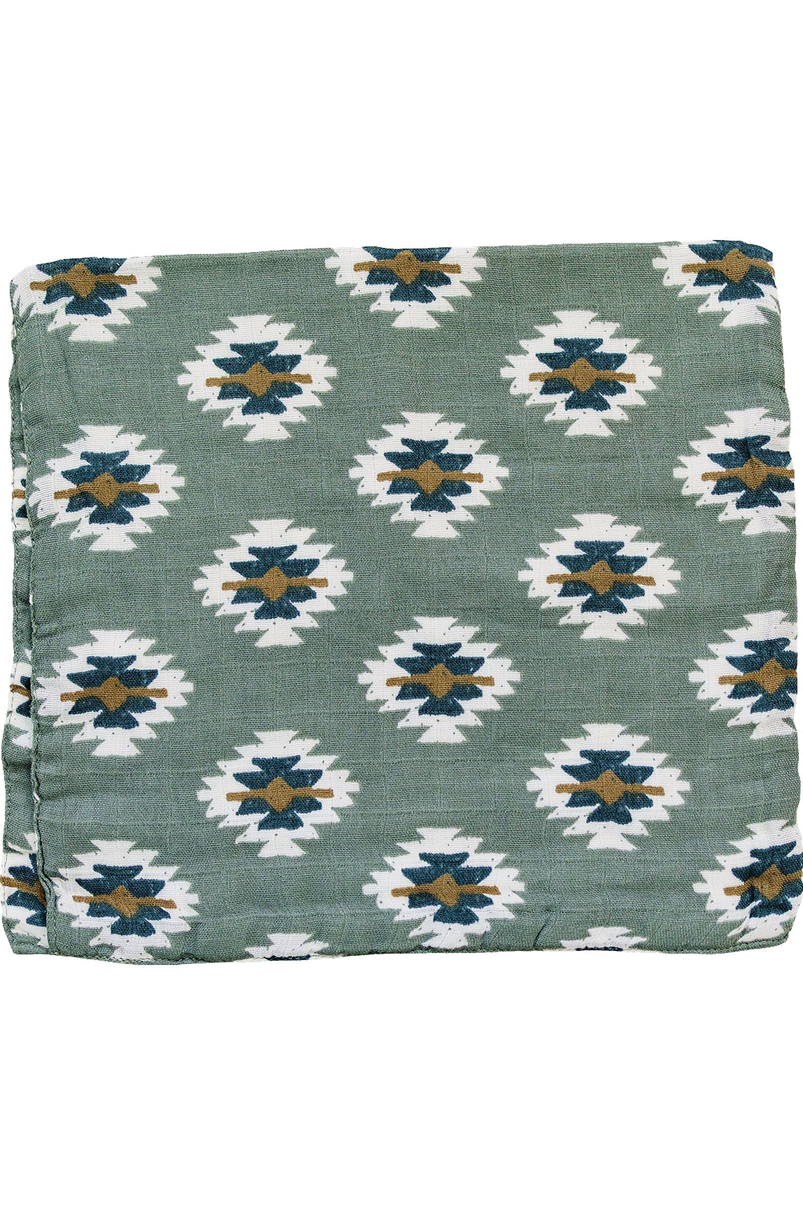 Southwest Aztec Muslin Burp Cloth, 100% Cotton, Rodeo Collection, Neutral Colors, Gender Neutral, Baby