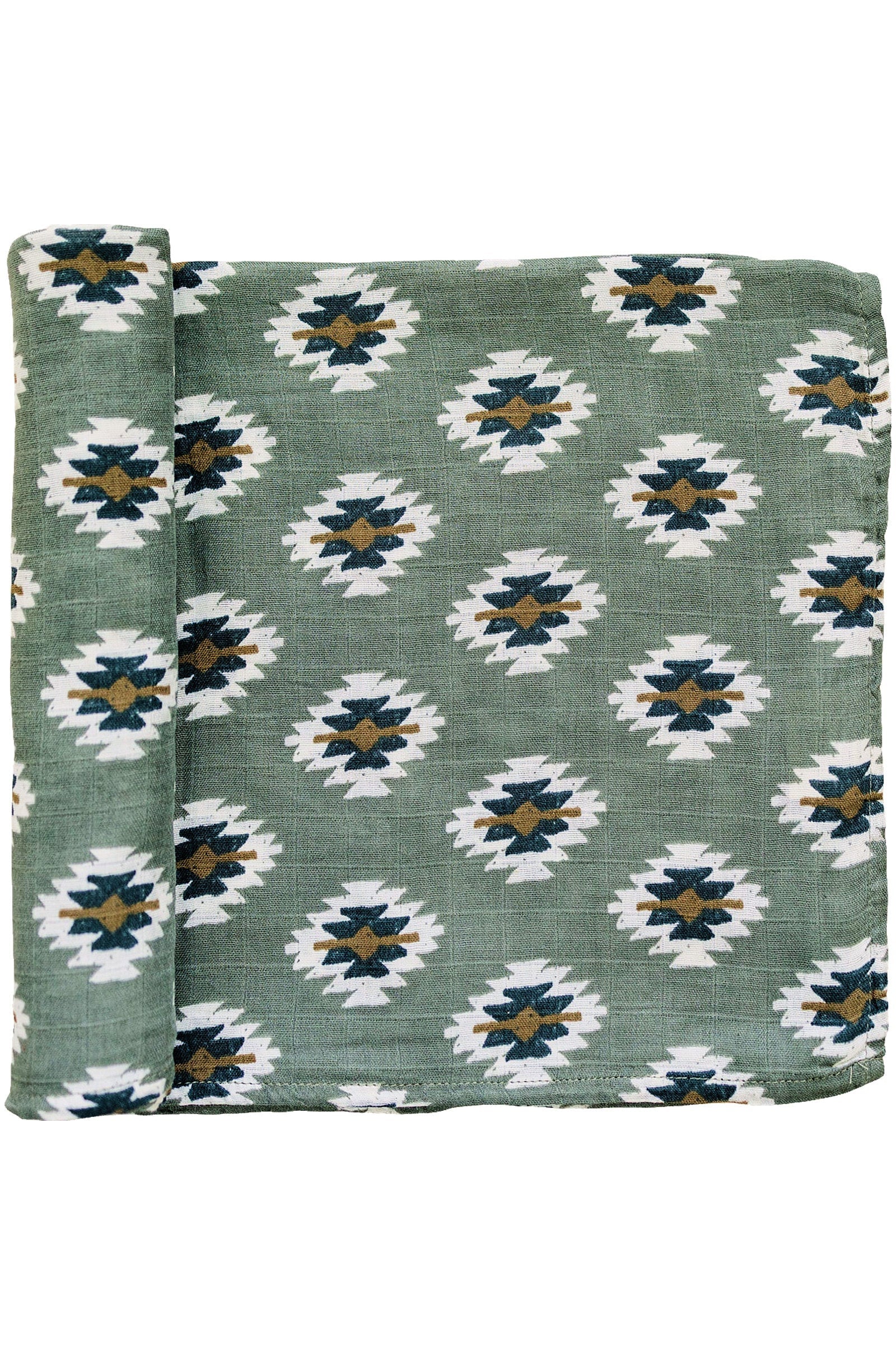 Southwest Aztec Muslin Swaddle Blanket, 100% Cotton, Rodeo Collection, Gender Neutral, Baby