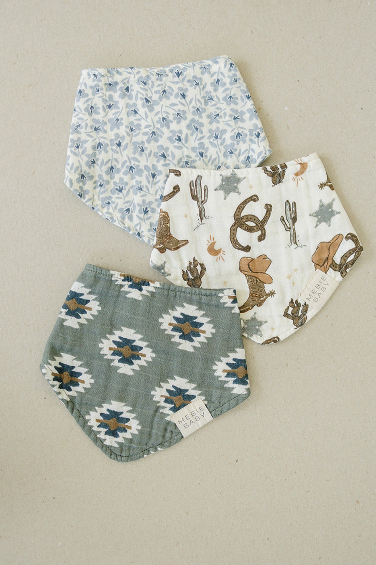 Blue Blossom Classic Muslin Bib, 100% Cotton, Modern, Baby