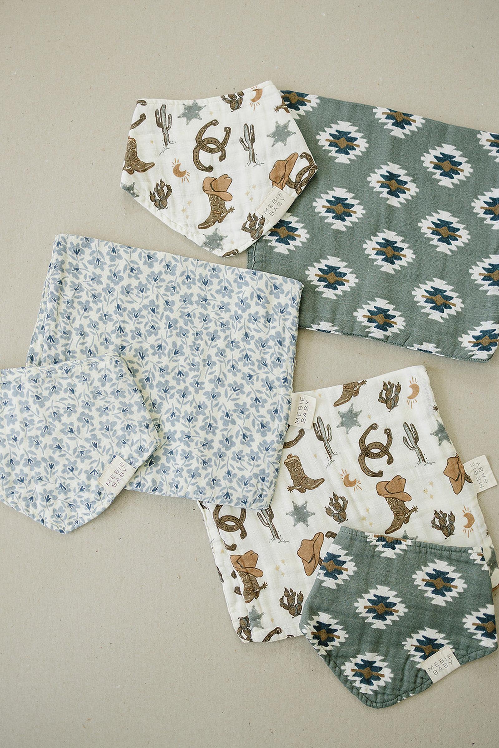 Outlaw Cowboy Classic Muslin Bib, 100% Cotton, Rodeo Collection, Neutral Colors, Gender Neutral, Baby
