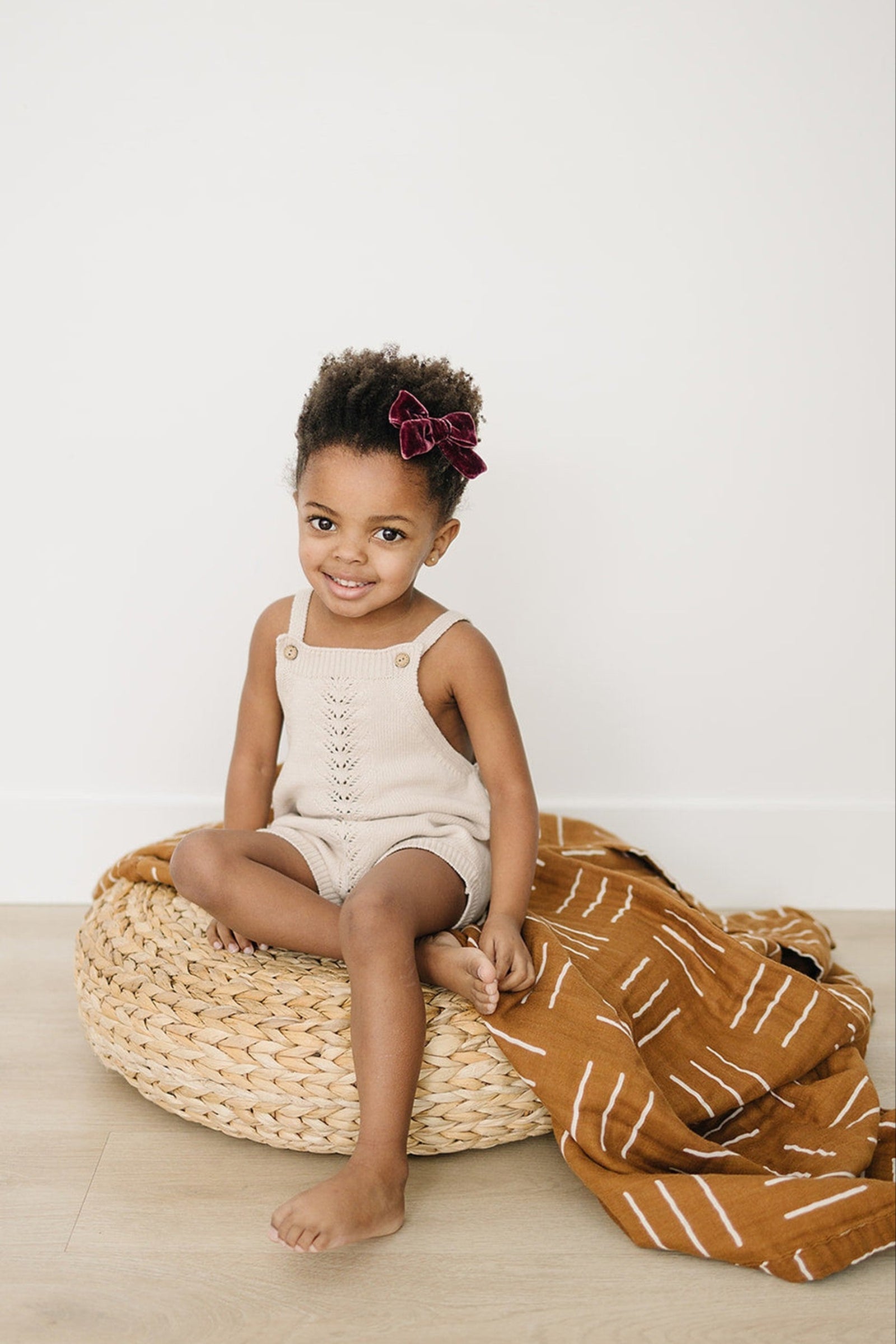 Mustard Mudcloth Lightweight Muslin Crib Quilt, 100% Cotton, Baby Essentials
