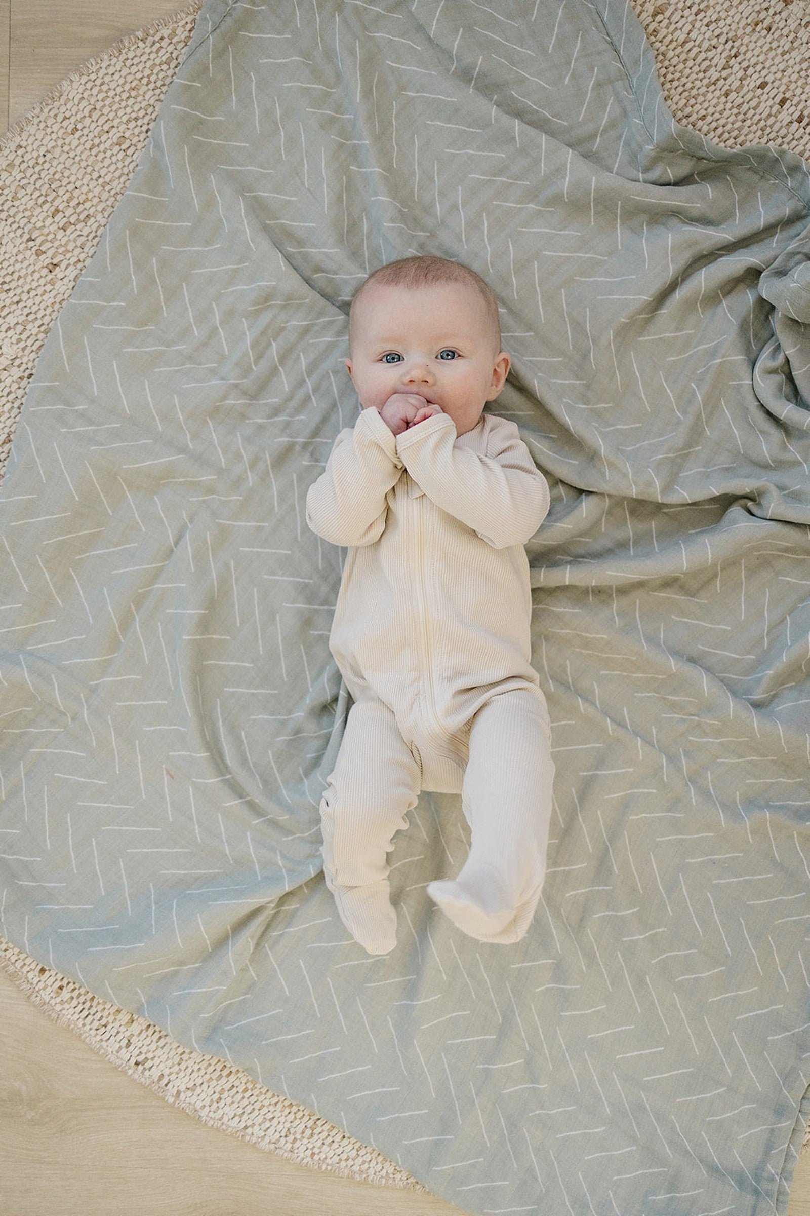 Desert Sage Lightweight Muslin Crib Quilt, 100% Cotton, Baby Essentials