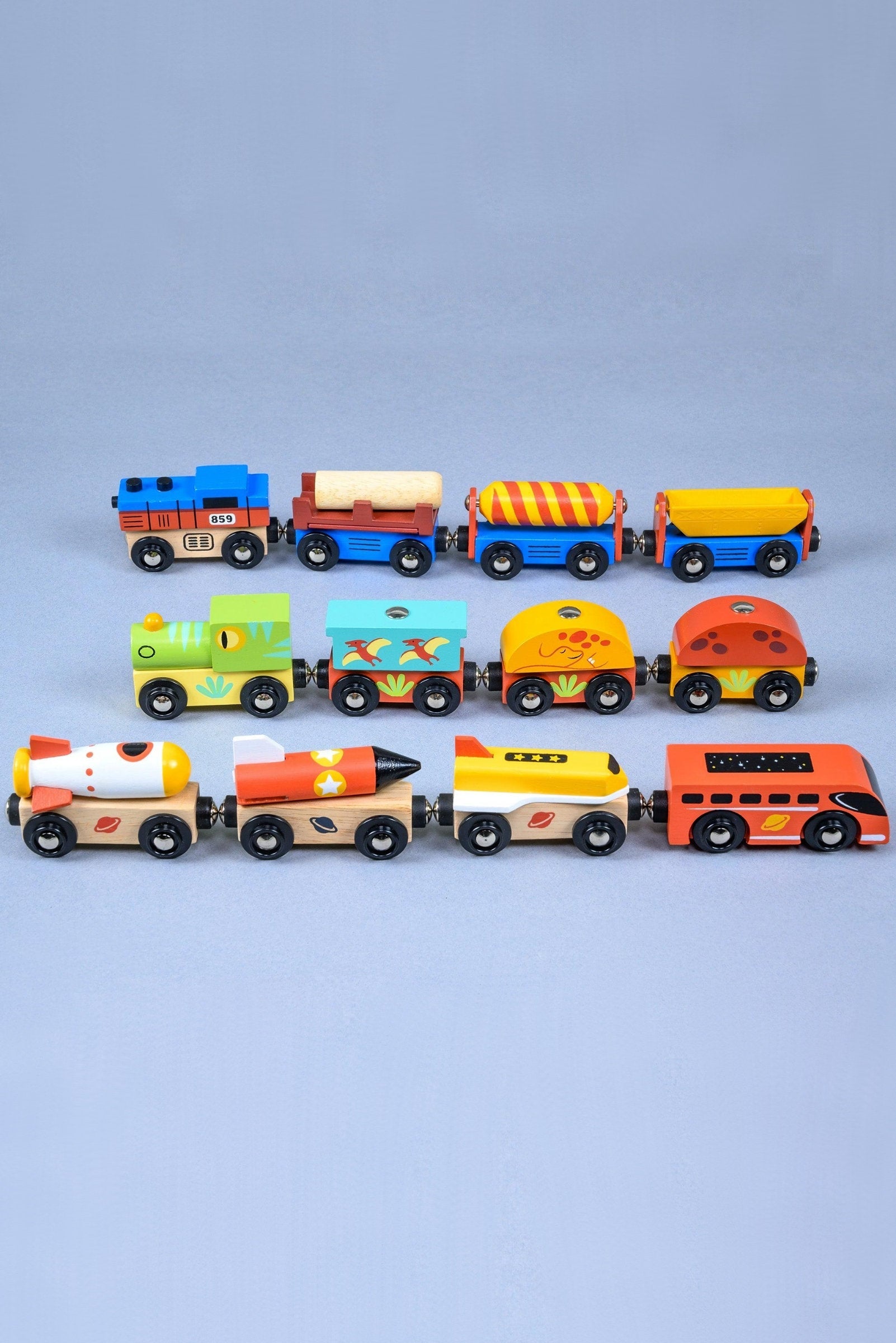 Adventure Trains Bundle, Space Rocket Train, Cargo Train, Dinosaur Train