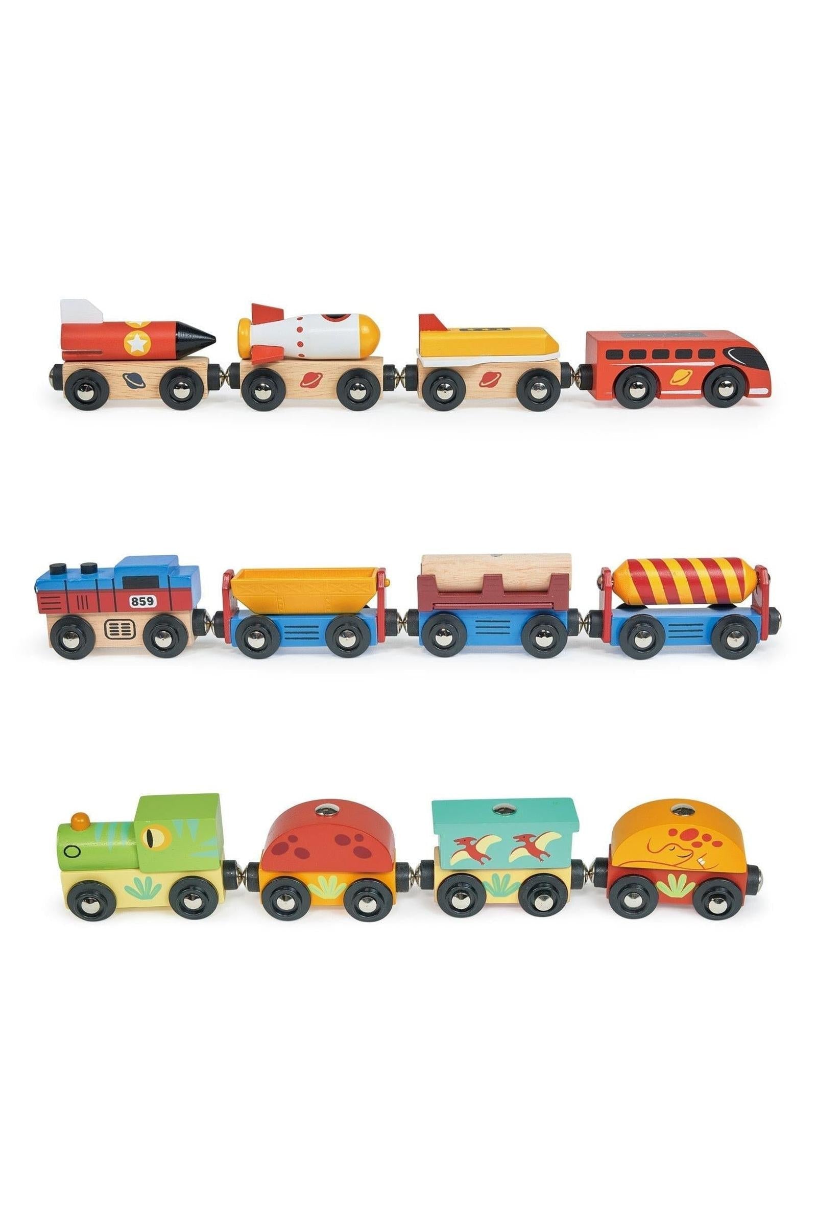 Adventure Trains Bundle, Space Rocket Train, Cargo Train, Dinosaur Train