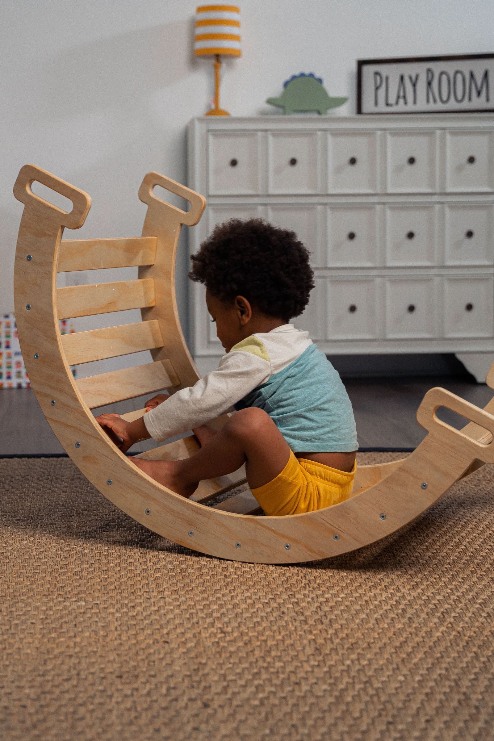 Hazel Baby & Toddler Gym, Pikler Triangle, Slide & Rocker Playset