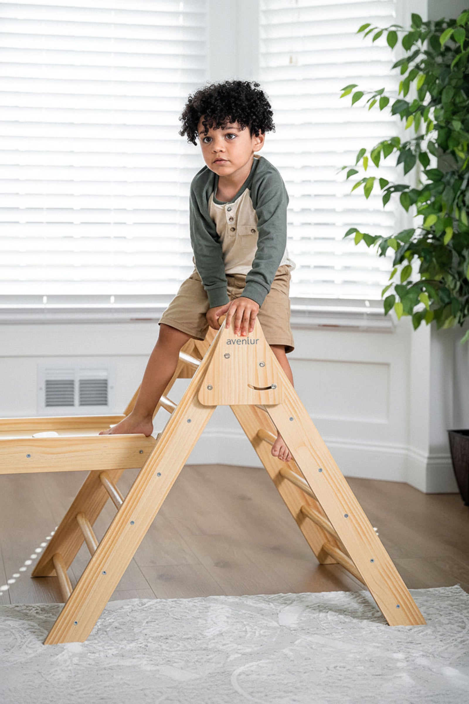 Hazel Baby & Toddler Gym, Pikler Triangle, Slide & Rocker Playset