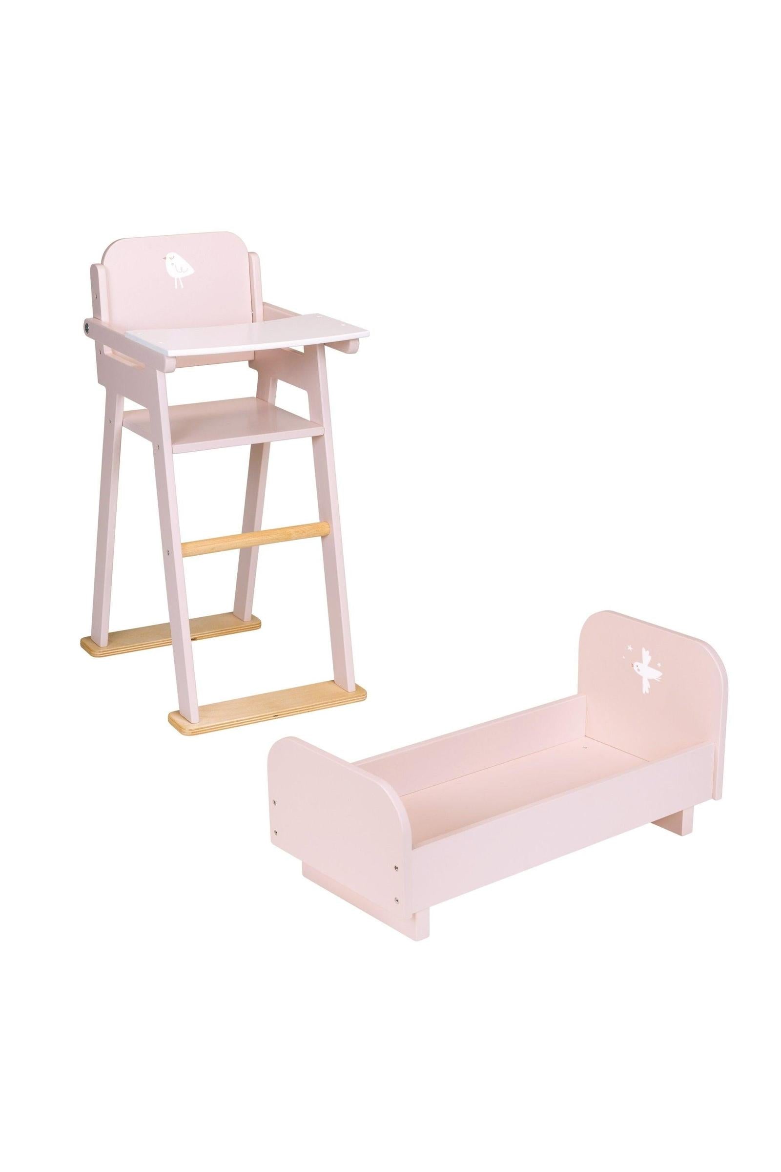 Baby Doll Furniture Bundle, Crib and High Chair, Toddler