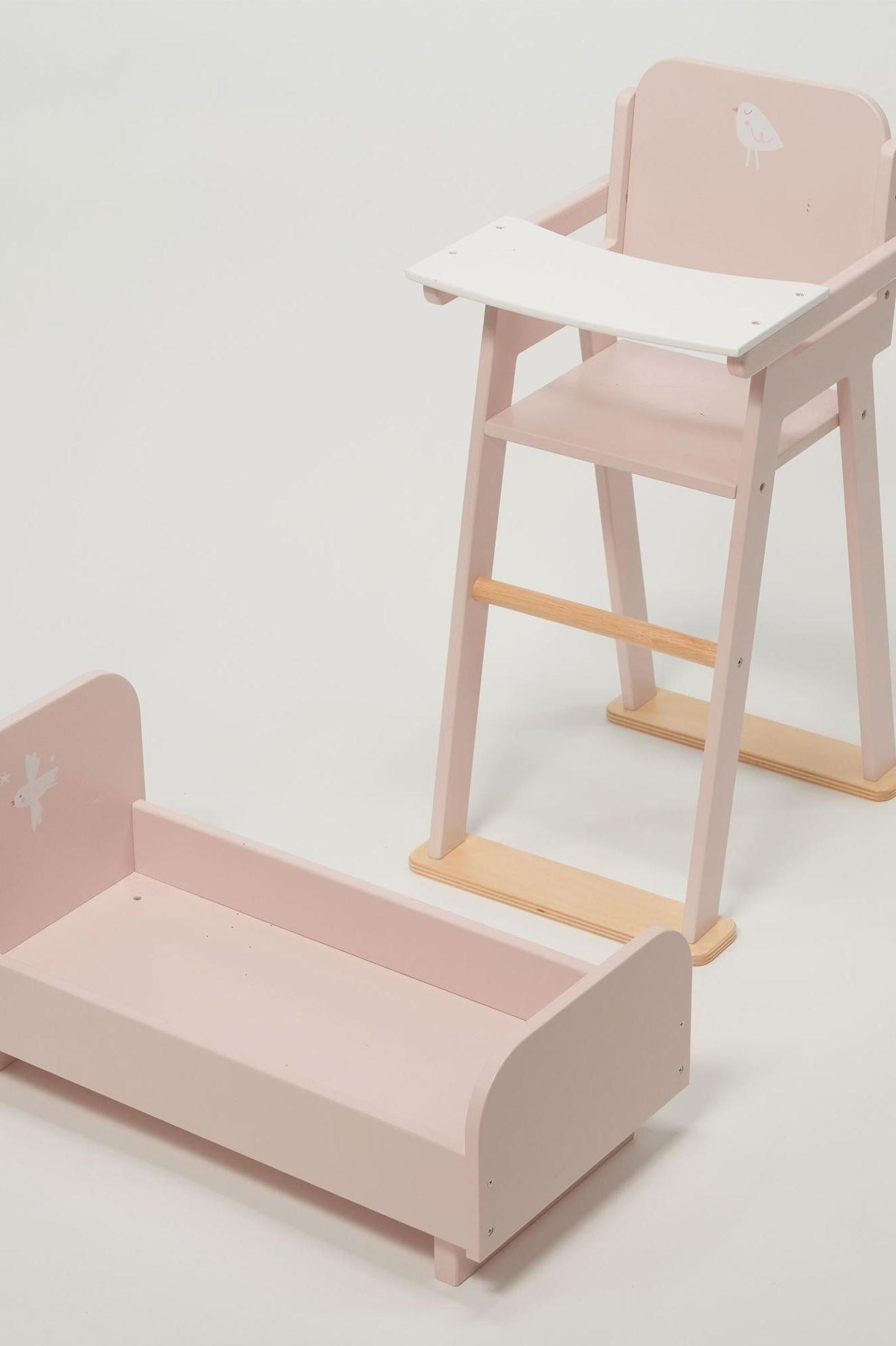 Baby Doll Furniture Bundle, Crib and High Chair, Toddler