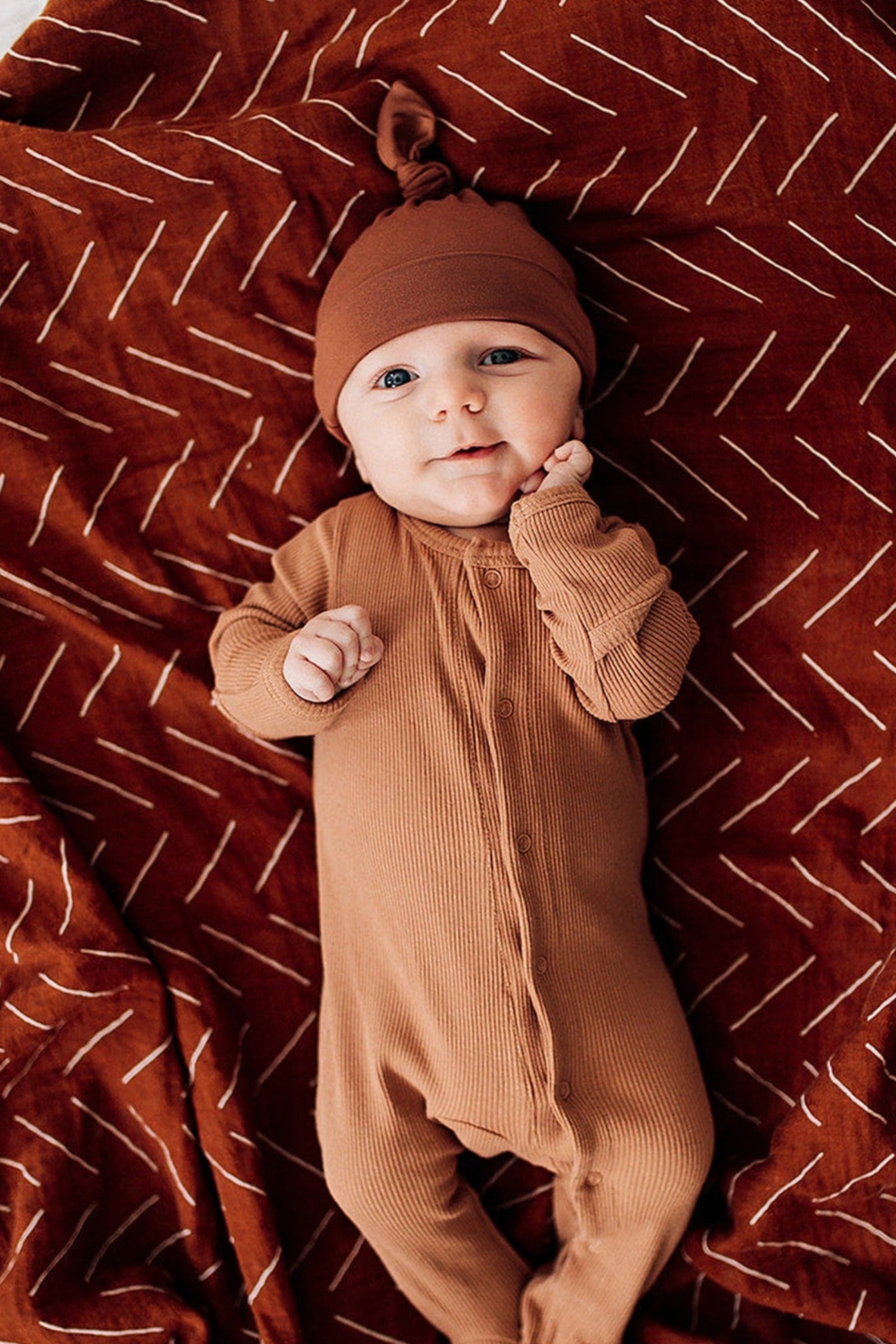Rust Newborn Knot Hat, Bamboo, Newborn, Baby Essentials