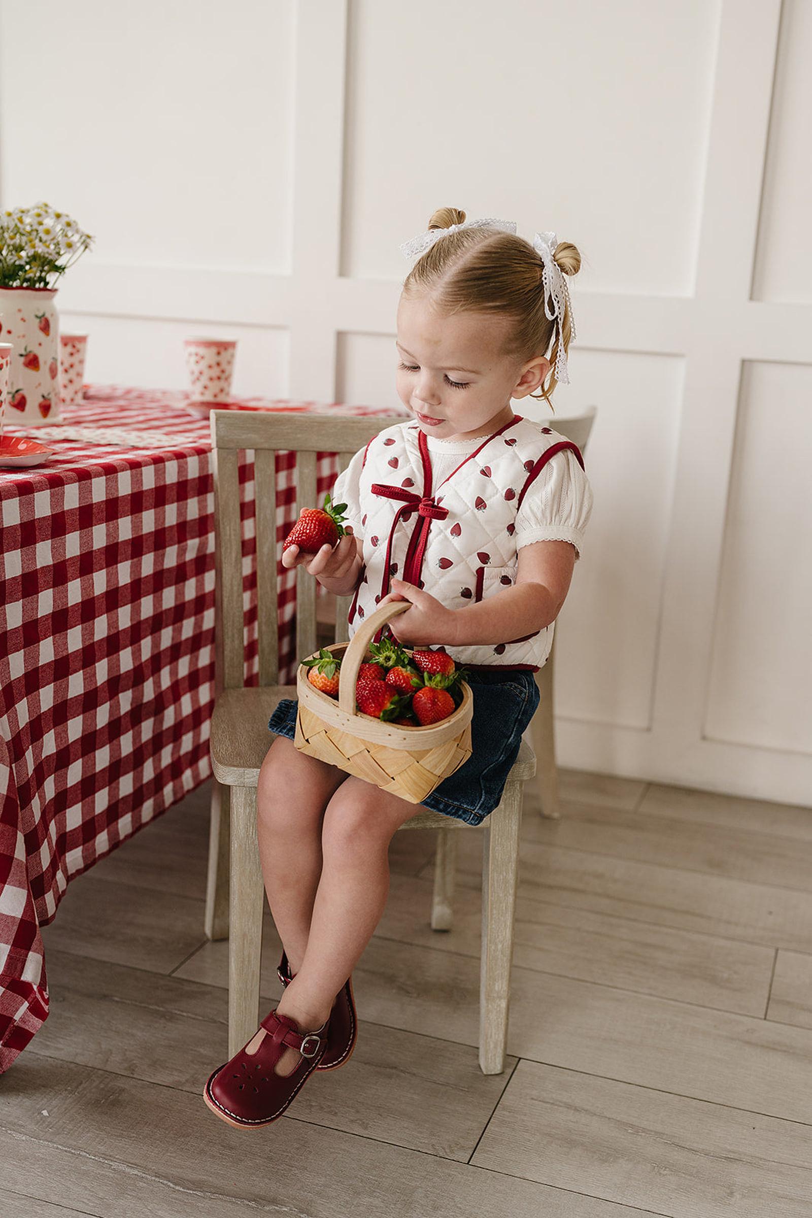 Strawberry Quilted Cotton Vest, Baby - Kids