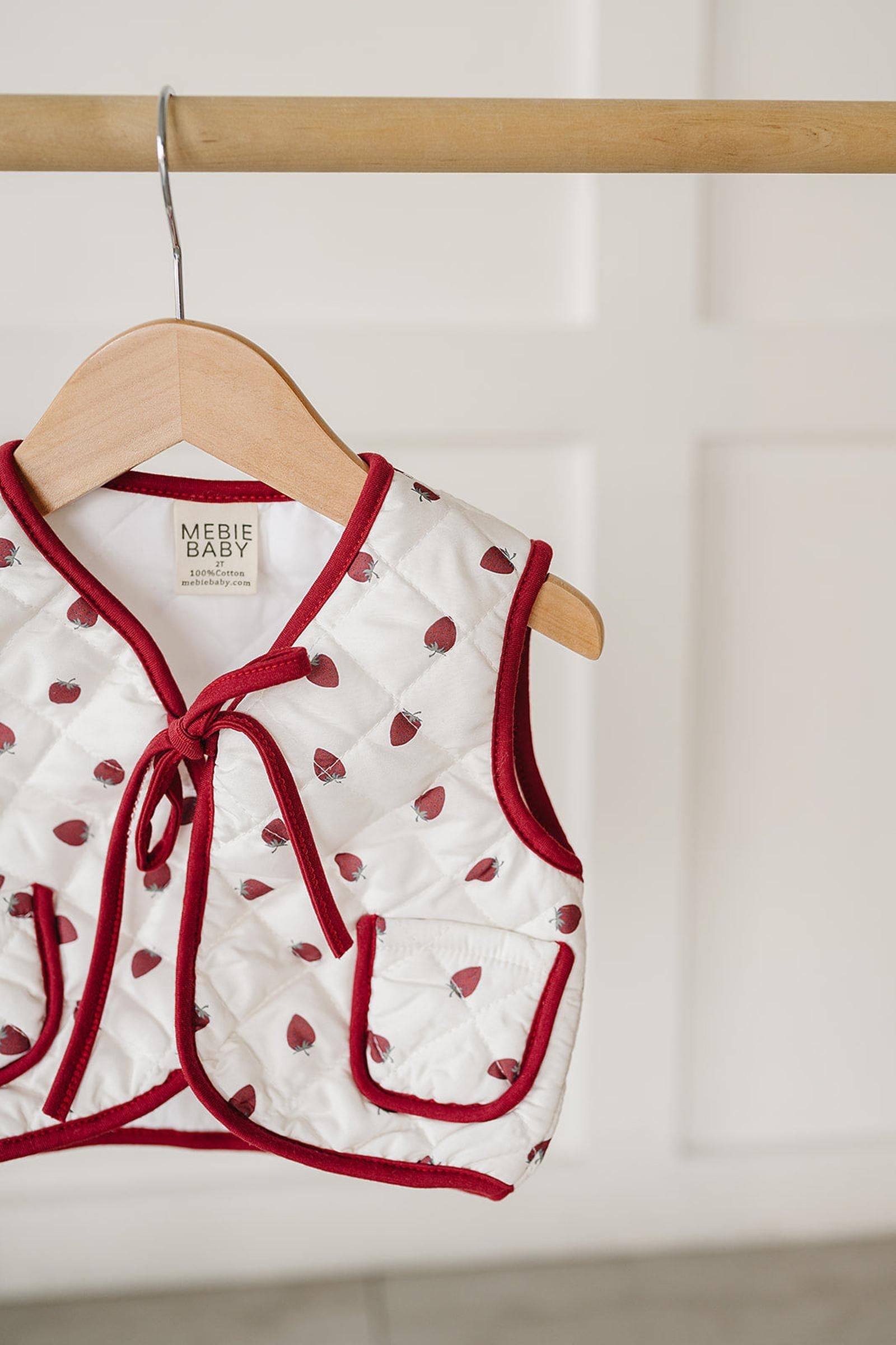 Strawberry Quilted Cotton Vest, Baby - Kids