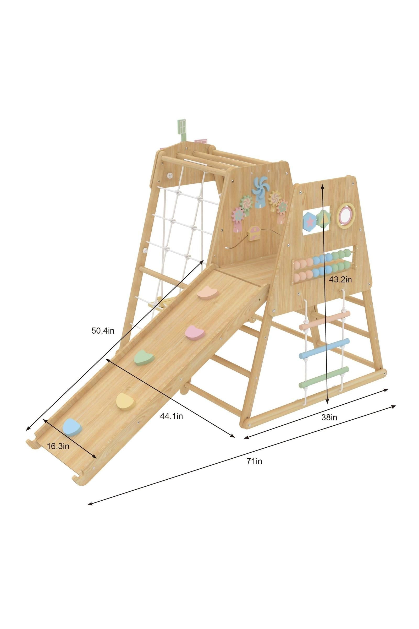 Cherry 5-in-1 Wooden Climber, Indoor, Home Gym Playset, Toddlers & Kids