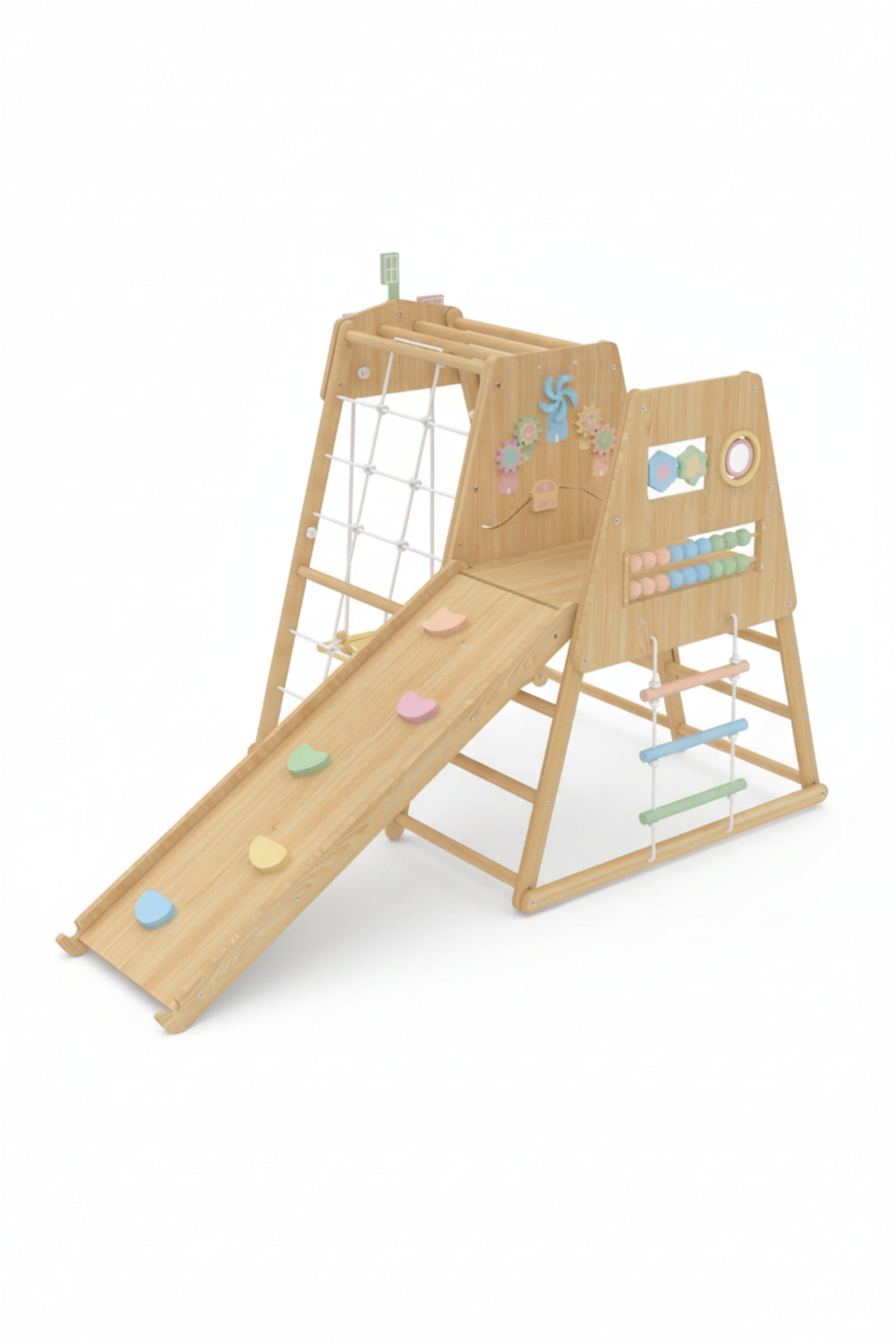 Cherry 5-in-1 Wooden Climber, Indoor, Home Gym Playset, Toddlers & Kids