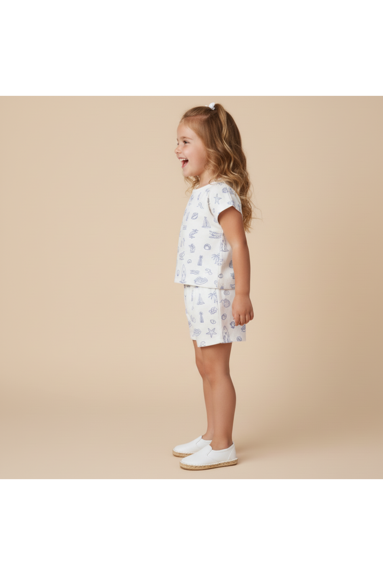 Organic Drop Shoulder Tee & Shorts Set - Coastal