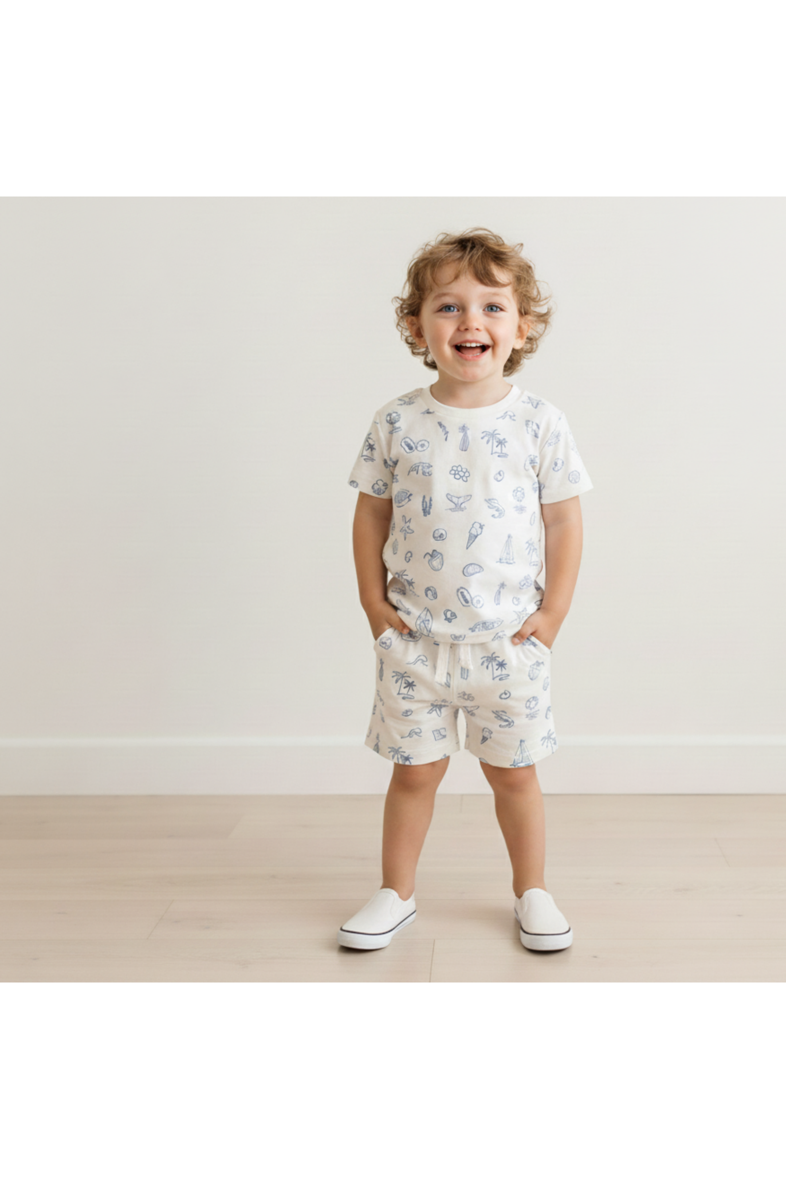 Organic Tee & Shorts Set - Coastal