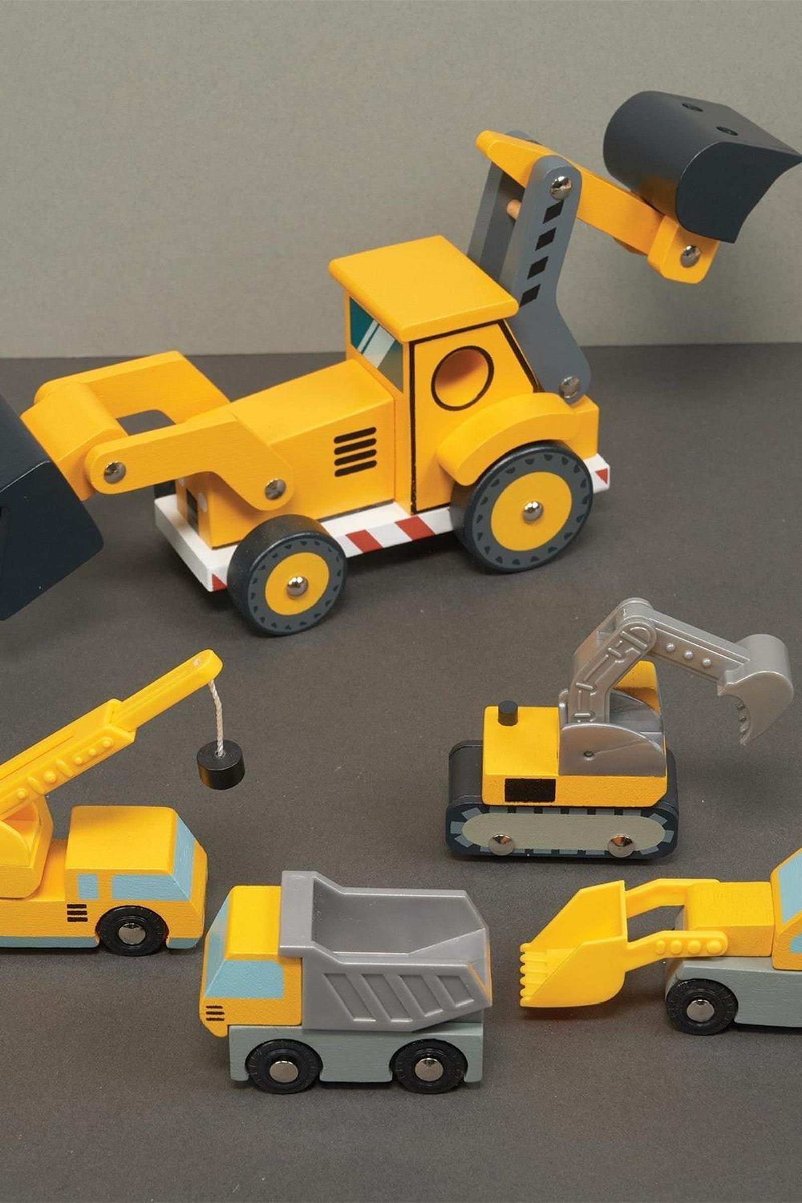 Construction Vehicles Bundle, Backhoe, Crane, Dump Truck, Excavator and Loader