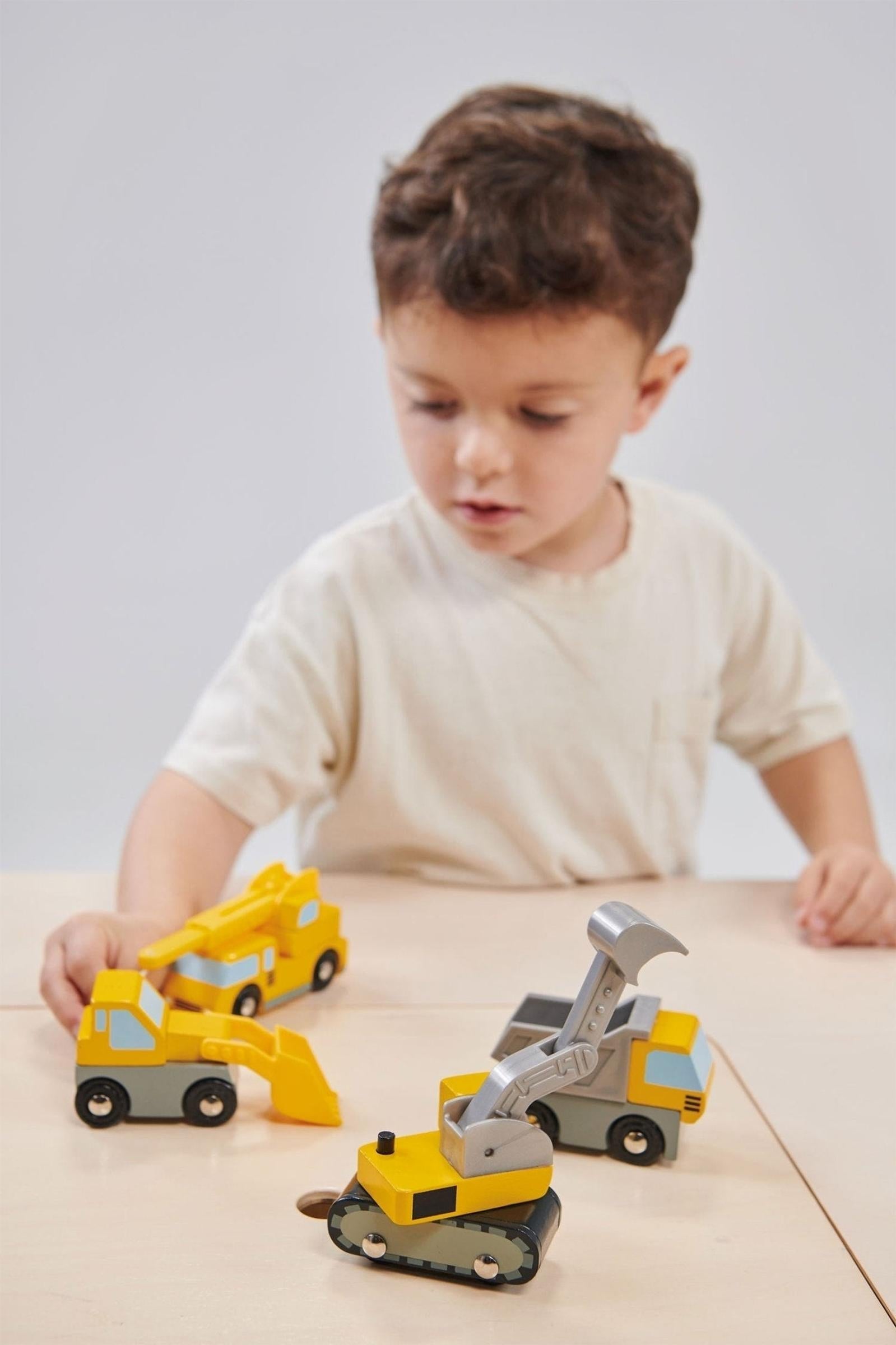 Construction Vehicles Bundle, Backhoe, Crane, Dump Truck, Excavator and Loader