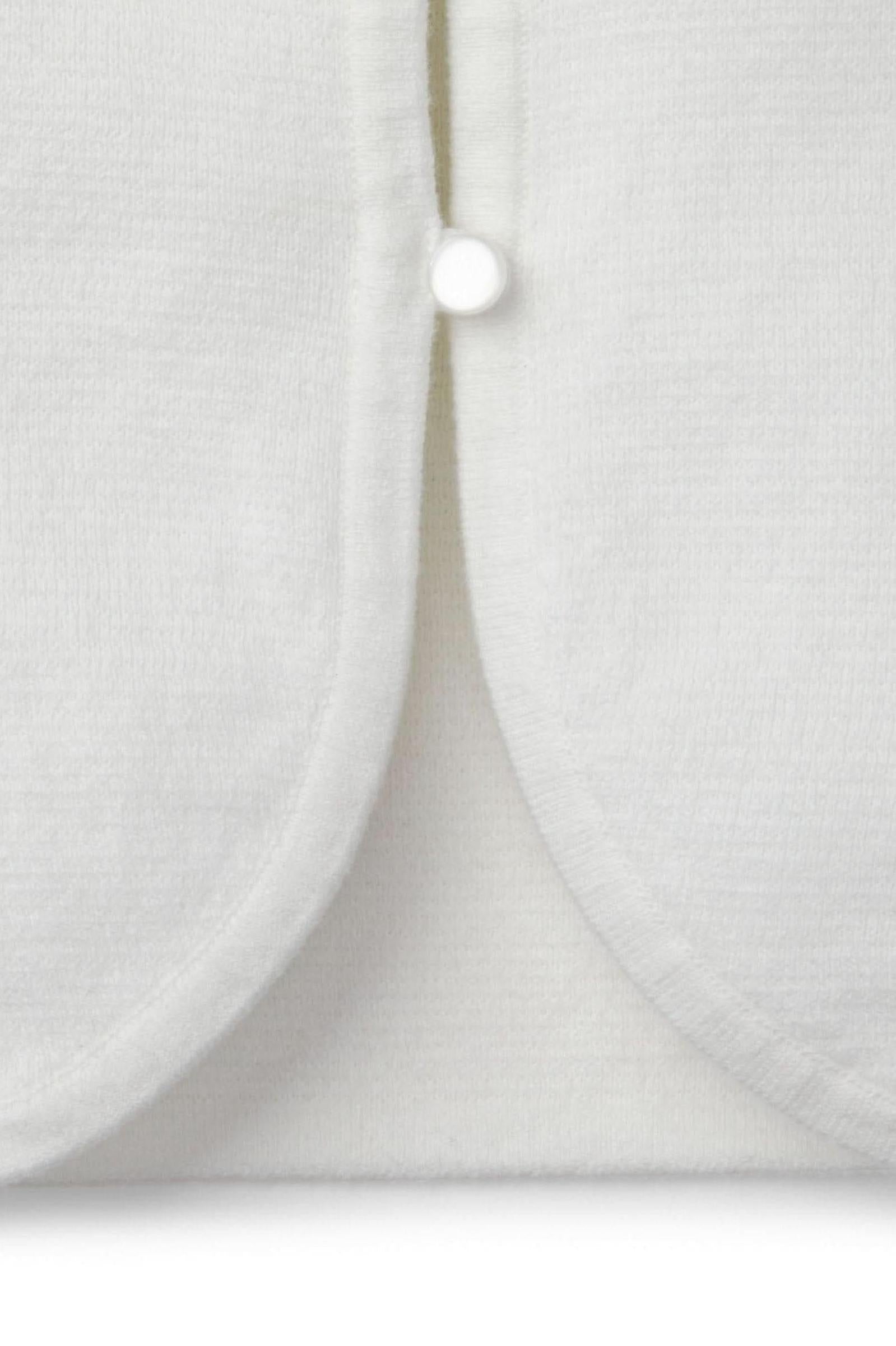 Organic Cotton Cropped Curved Hem Cardigan for Baby Girls, White