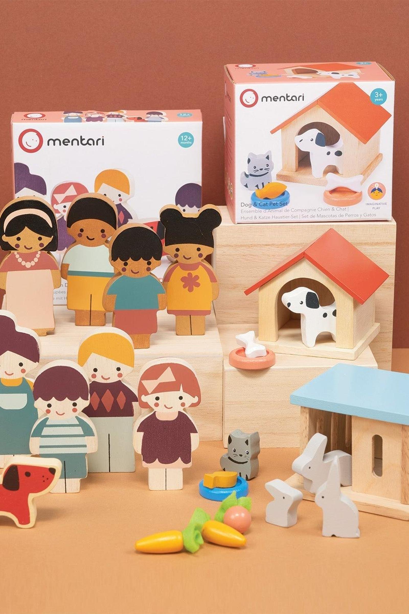 Doll Family And Pets Bundle, Rabbit Hutch, Cat & Dog Kennel, Two Family & Pet Sets