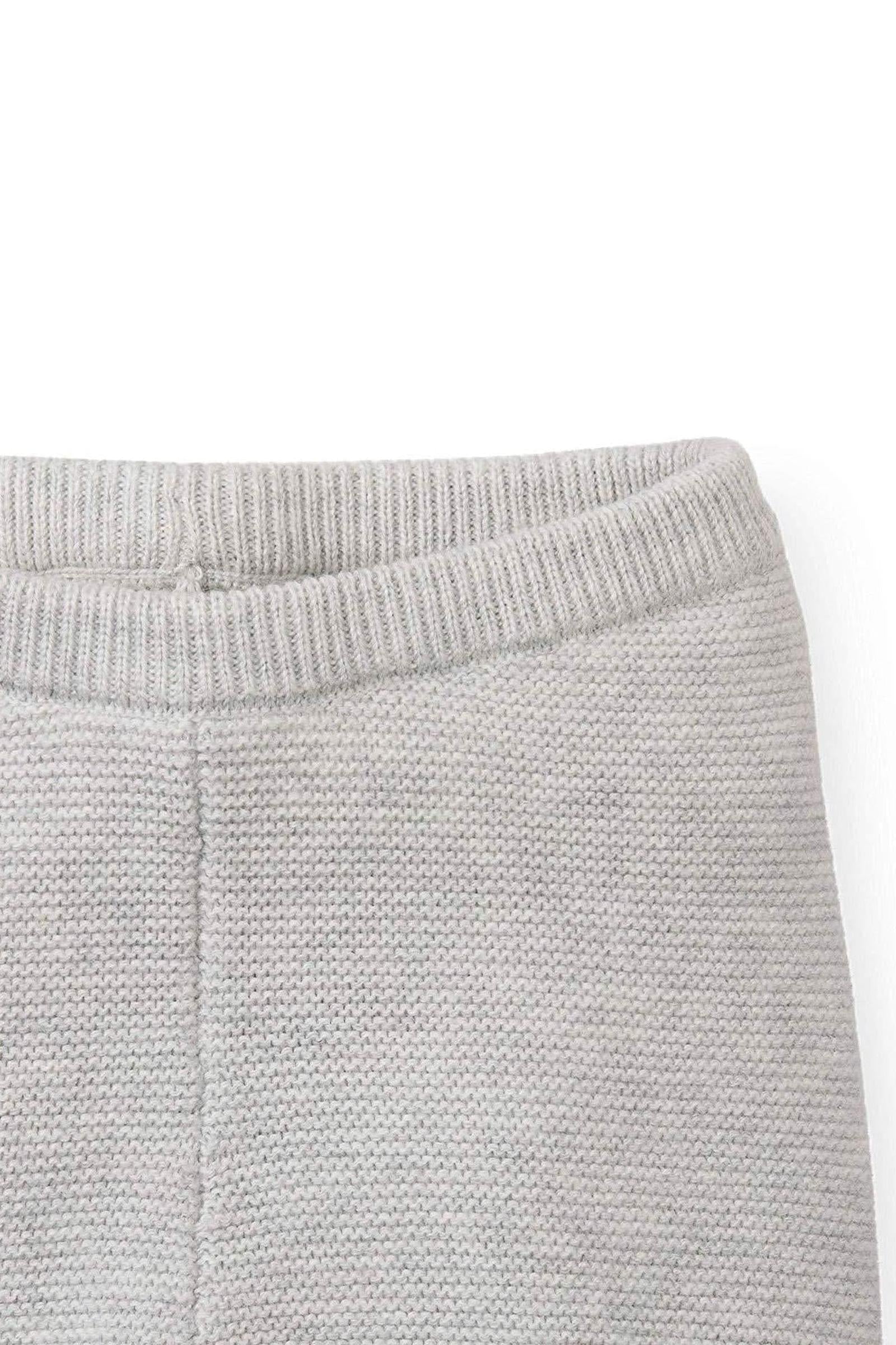 Organic Cotton Faux Fur Hooded Sweater & Pants Set for Babies, Light Gray