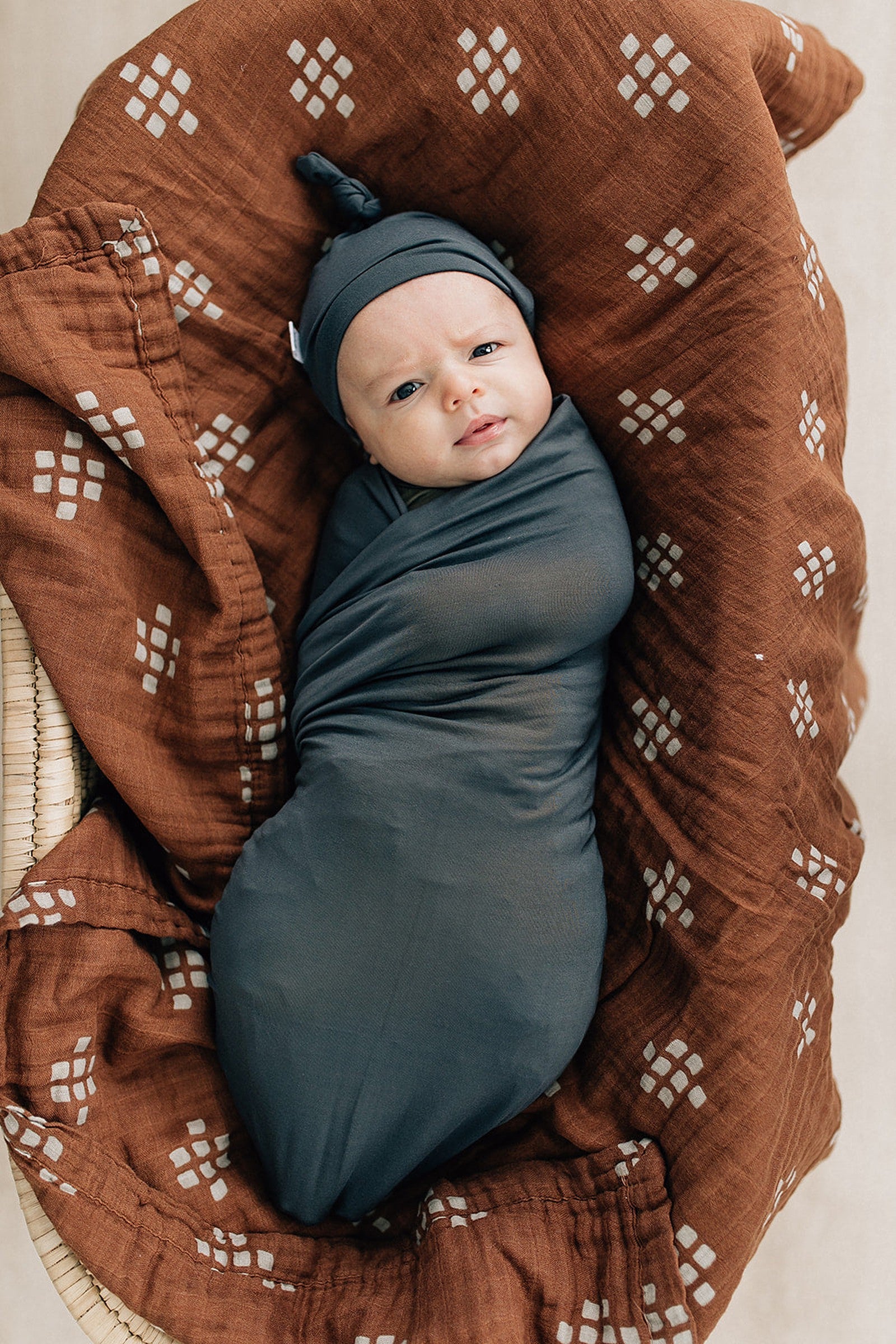 Charcoal Stretch Swaddle Blanket, Bamboo, Baby Essentials