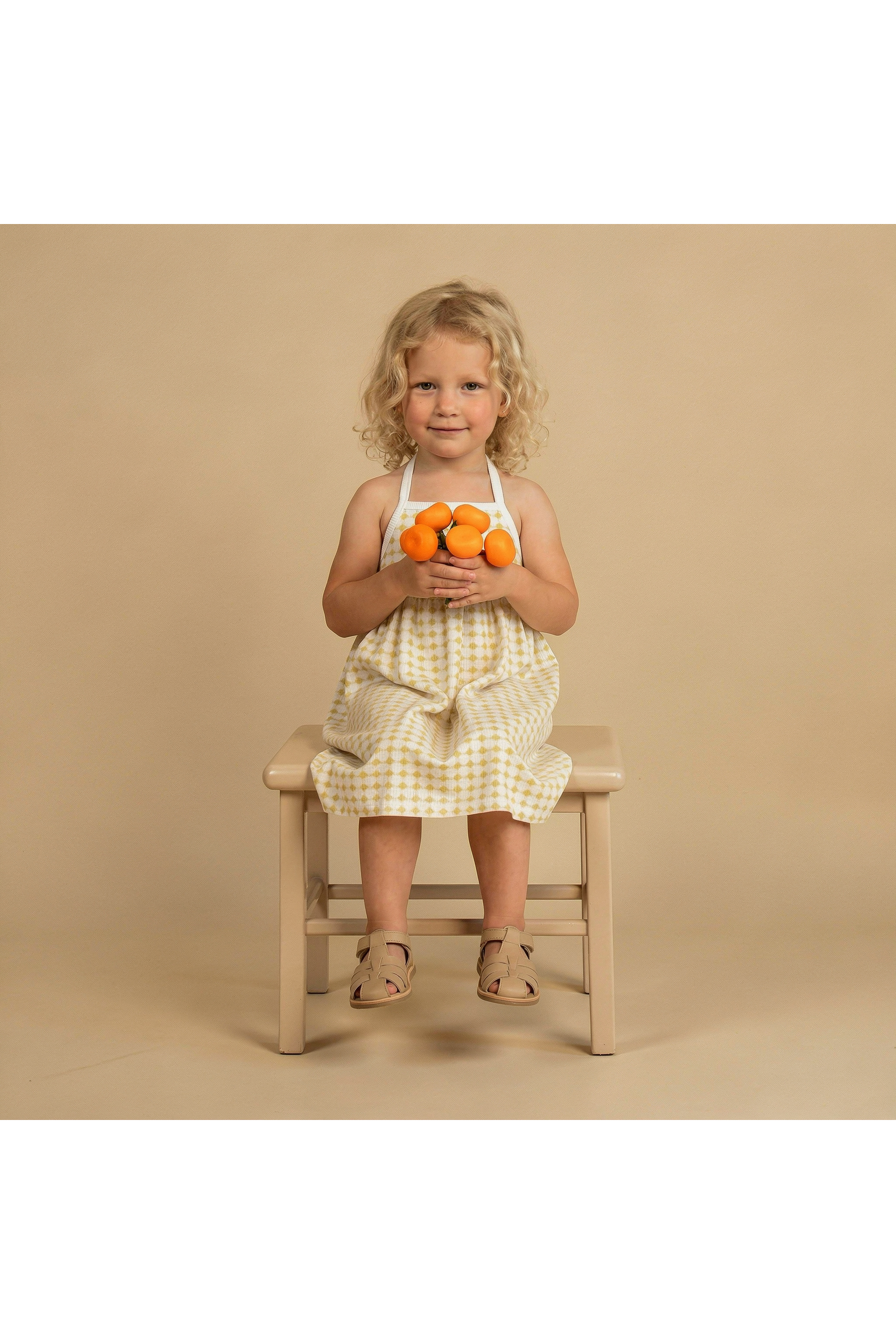 Organic Tie-Back Strap Dress - Dotty Gingham