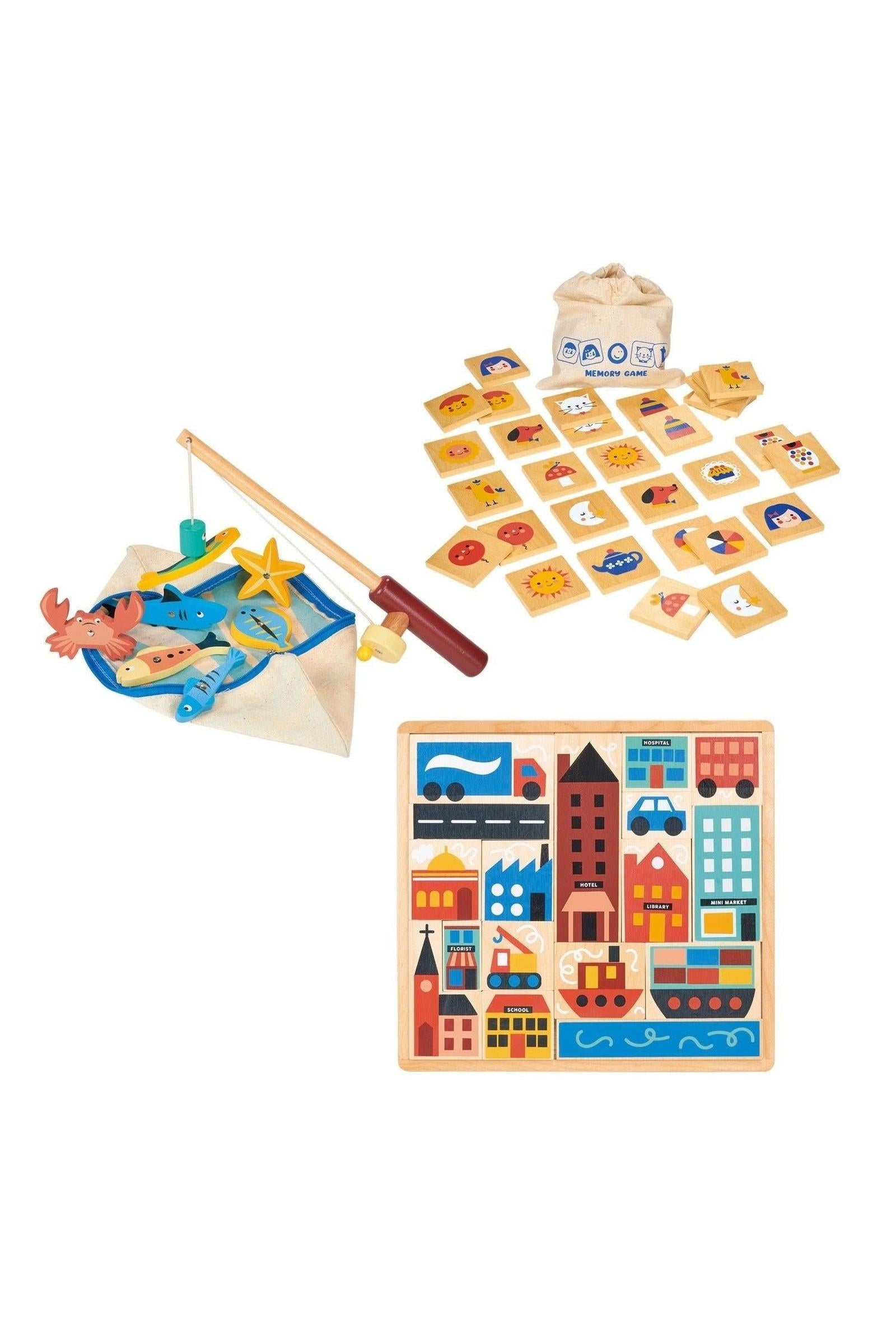 Games Bundle, Memory Game, Fishing Game, Town Puzzle