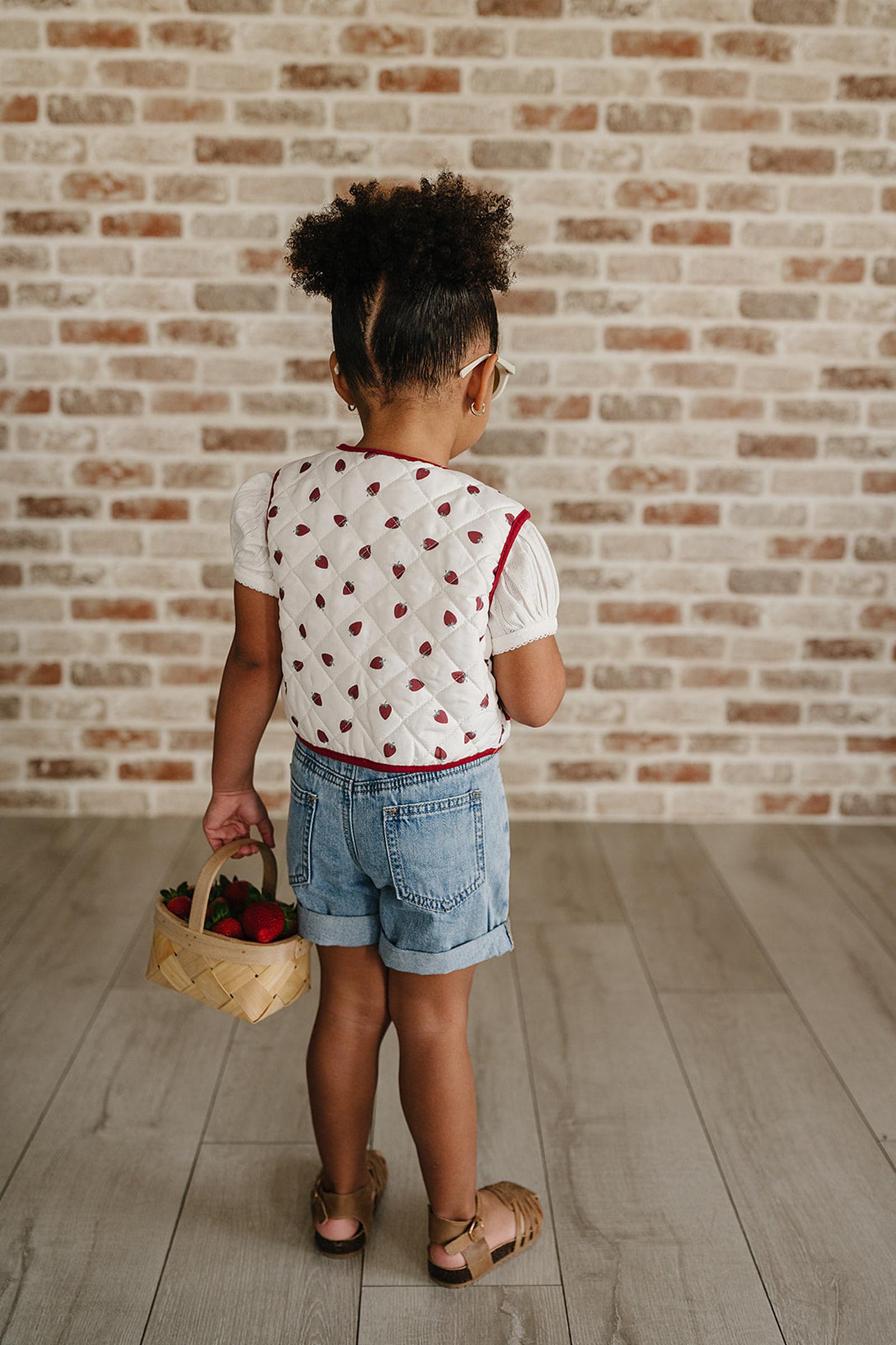 Strawberry Quilted Cotton Vest, Baby - Kids