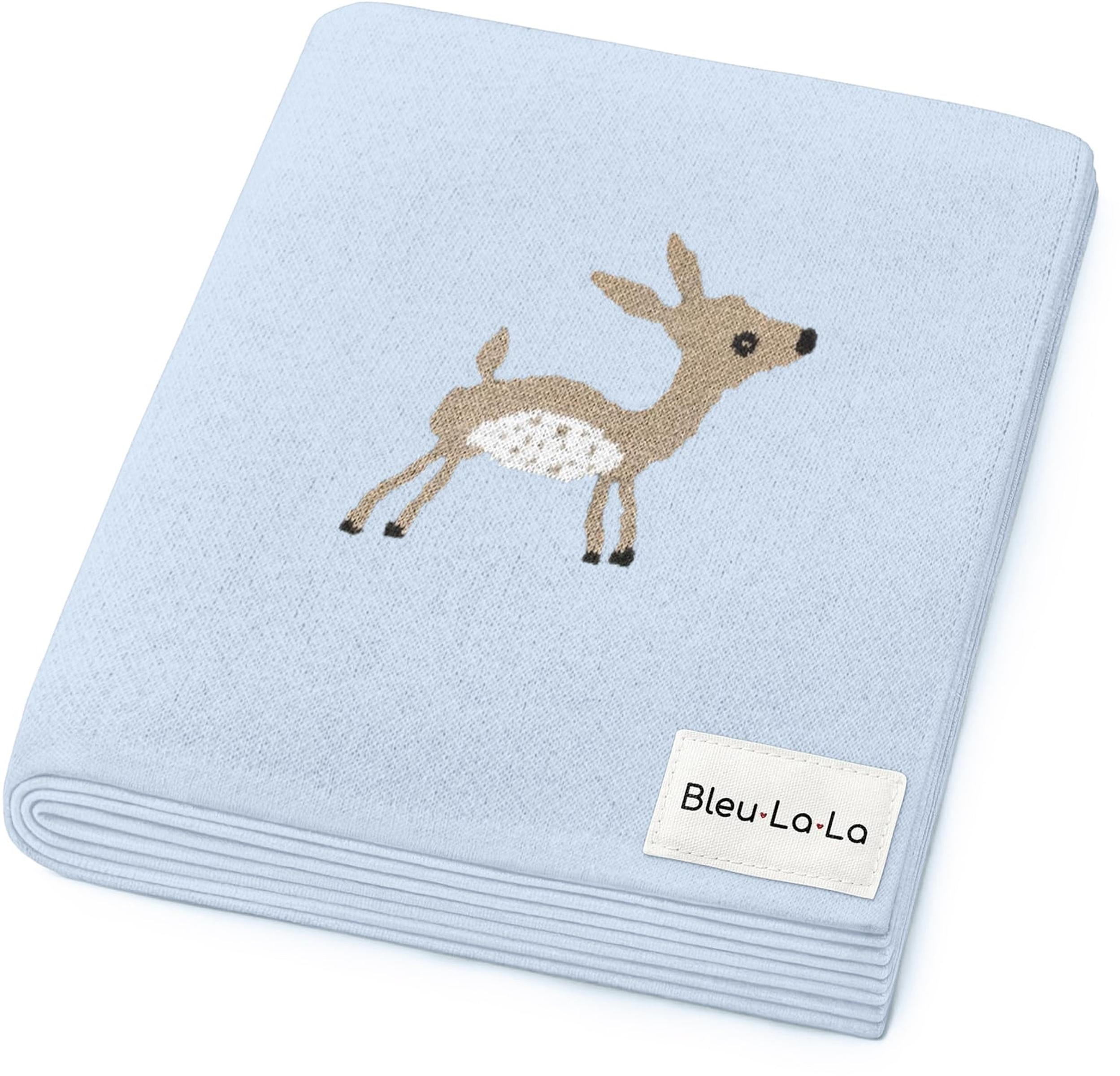 Cotton Deer Knit Luxury Swaddle Blanket, 100% OEKO Tex Pima Cotton