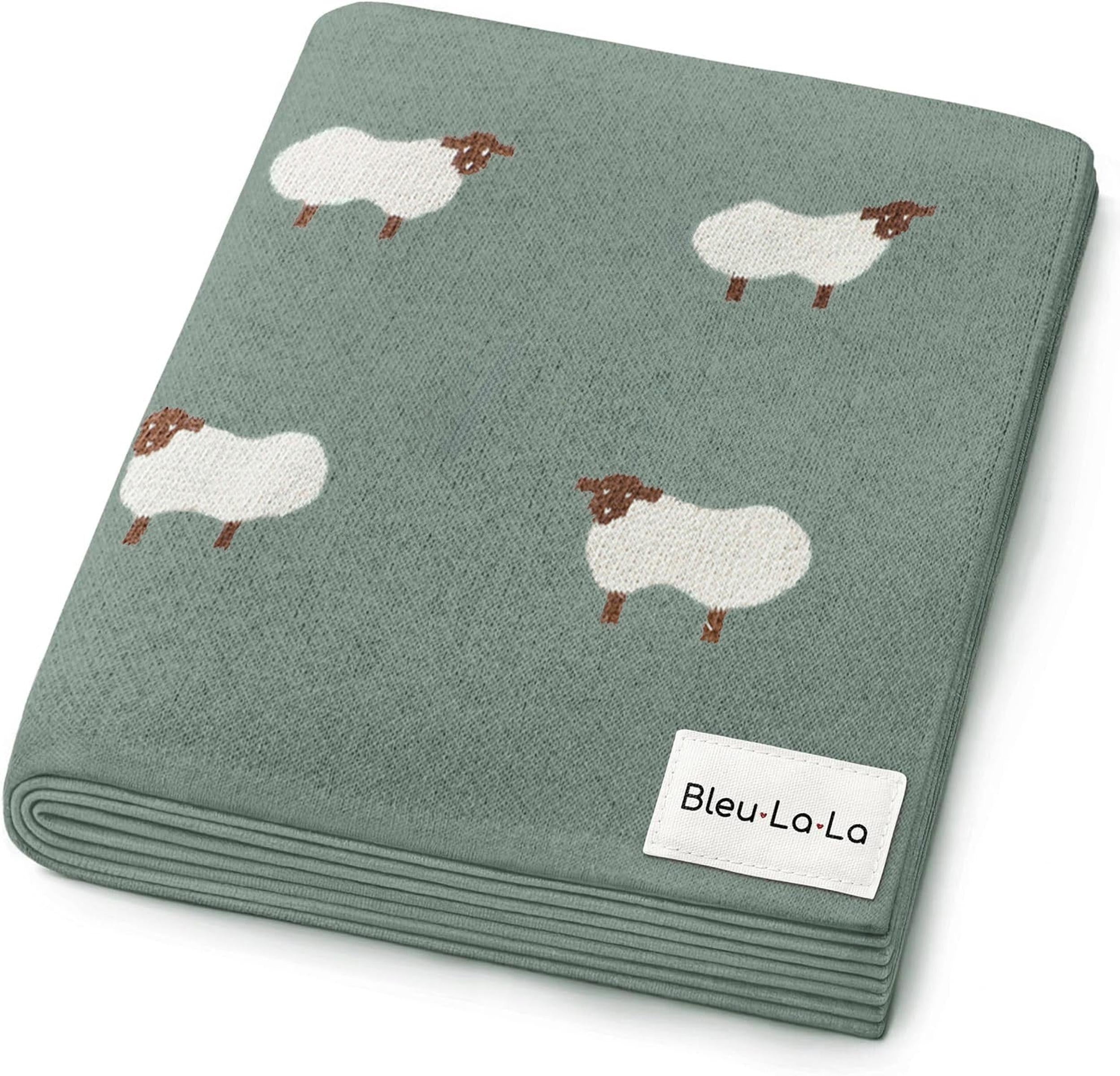 Sheep Knit Luxury Swaddle Blanket, 100% OEKO Tex Pima Cotton
