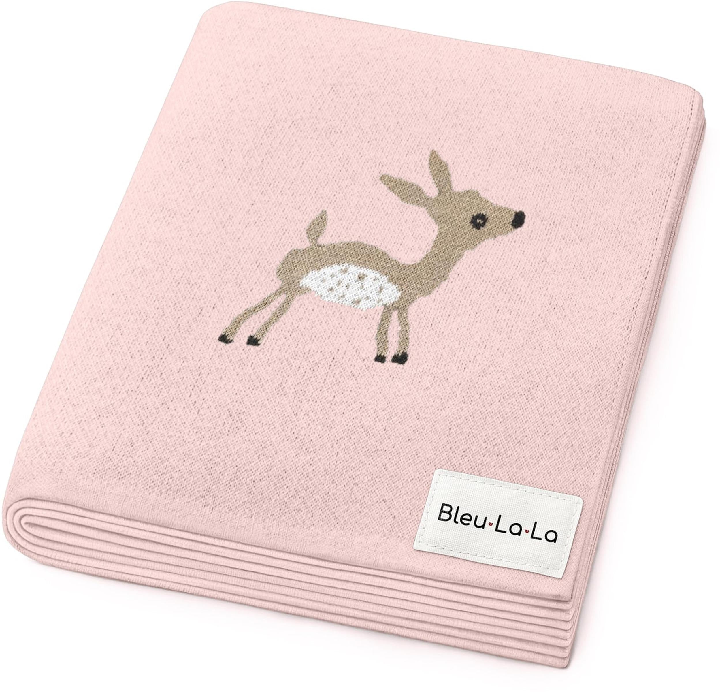 Cotton Deer Knit Luxury Swaddle Blanket, 100% OEKO Tex Pima Cotton