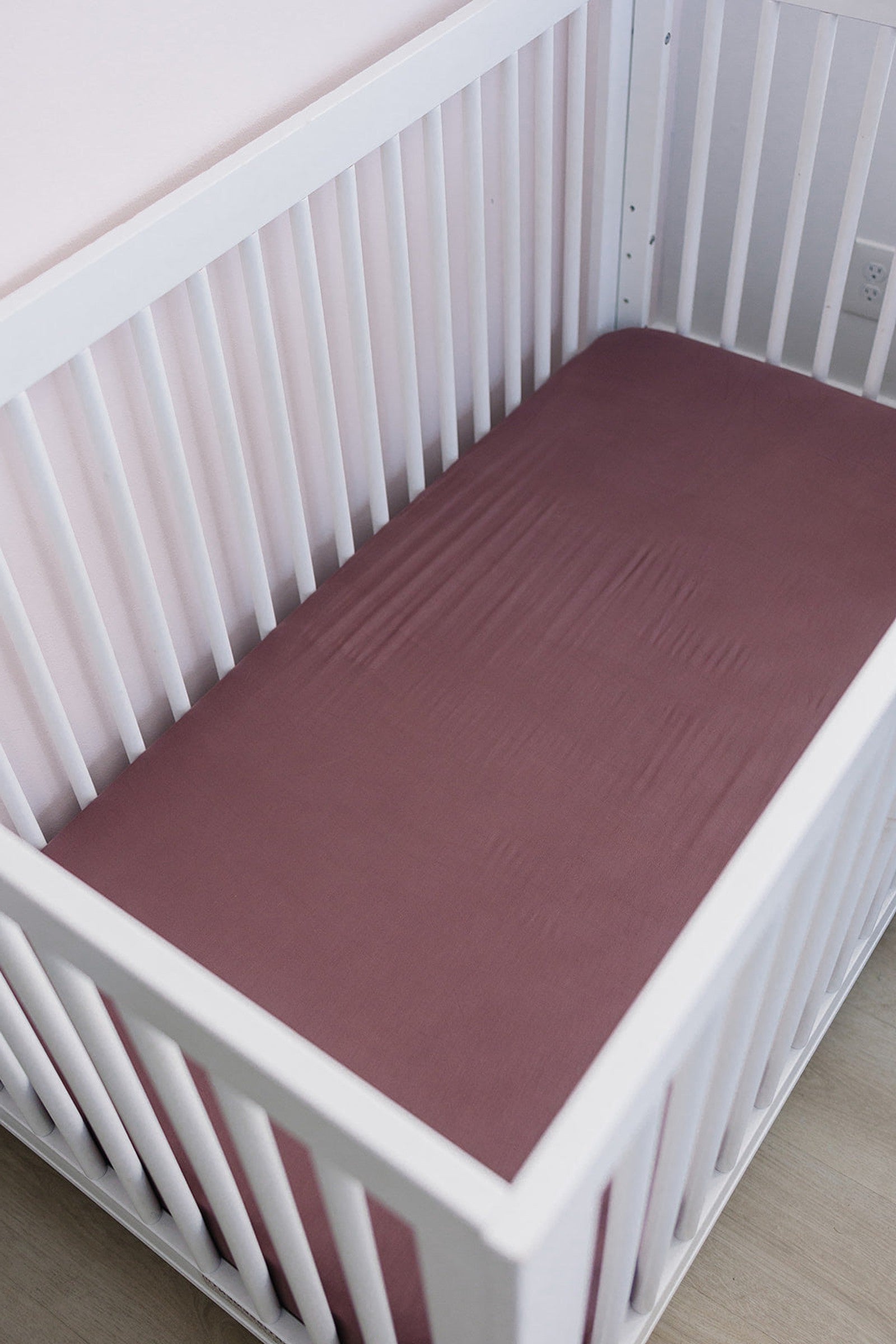 Plum Stretch Crib Sheet, Bamboo, Baby Essentials