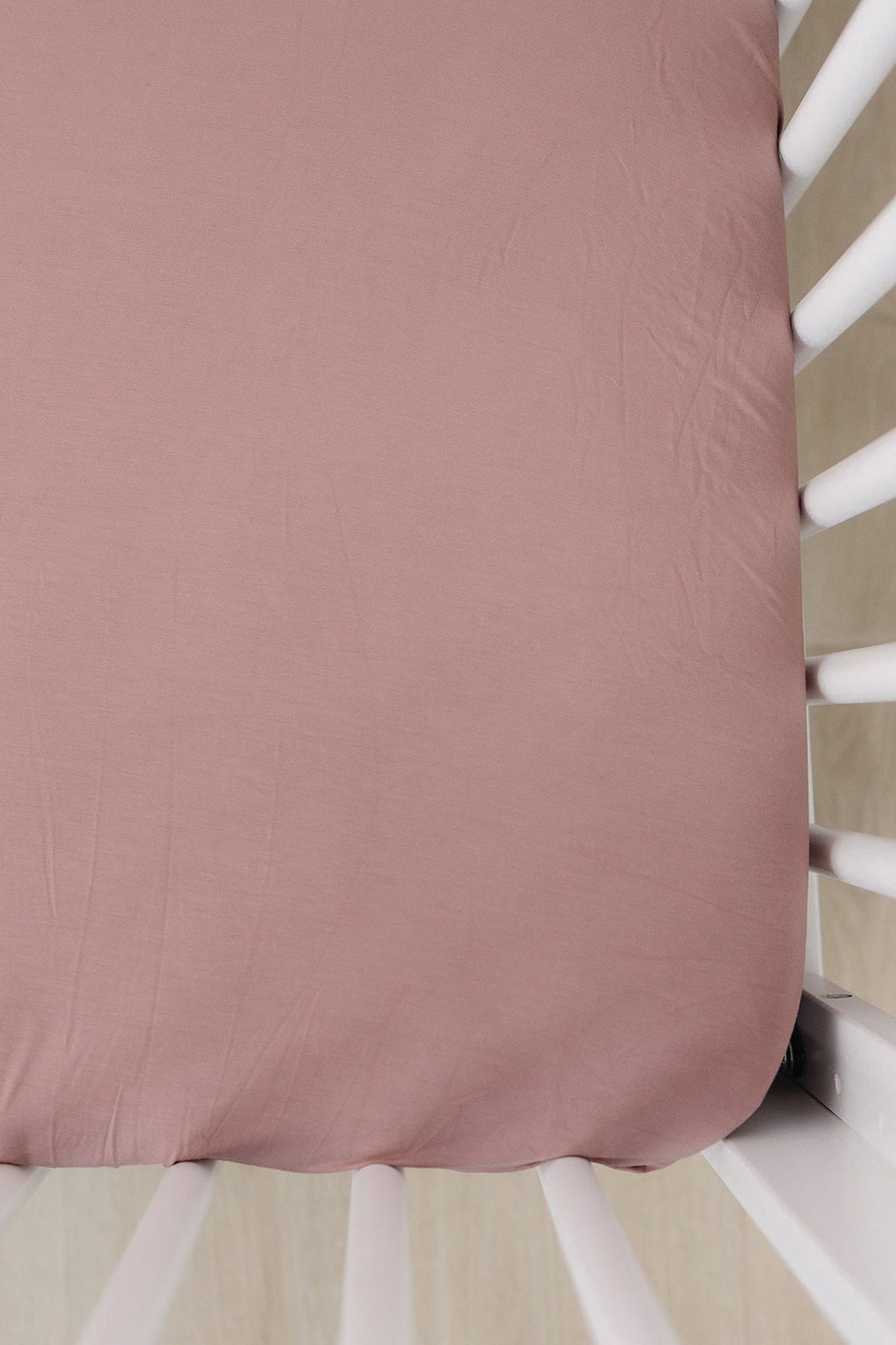 Dusty Rose Stretch Crib Sheet, Bamboo, Baby Essentials