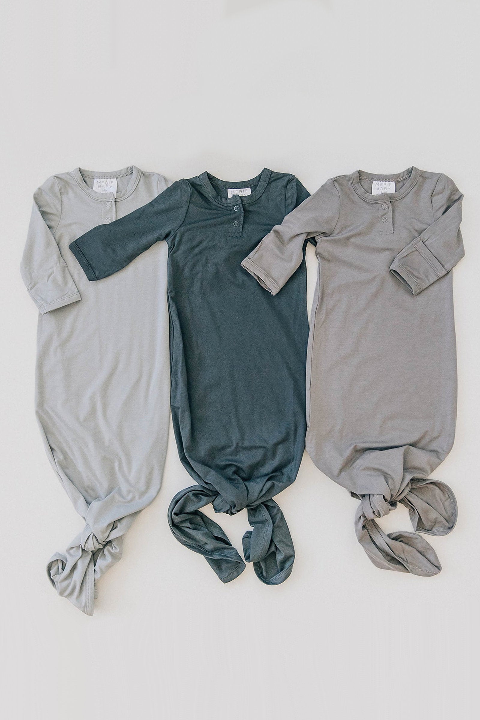 Charcoal Baby Knot Gown, Bamboo, Baby Essentials