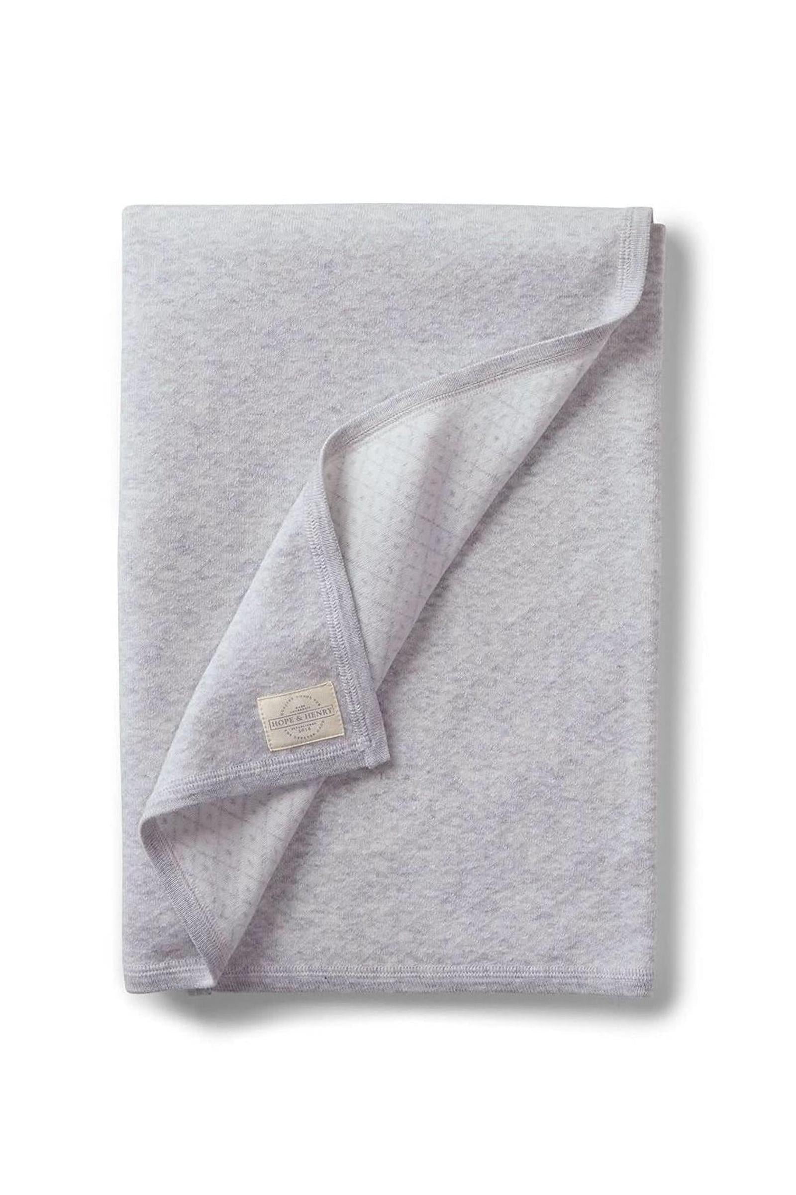 Organic Cotton Jacquard Sweater Blanket, Gray, Baby