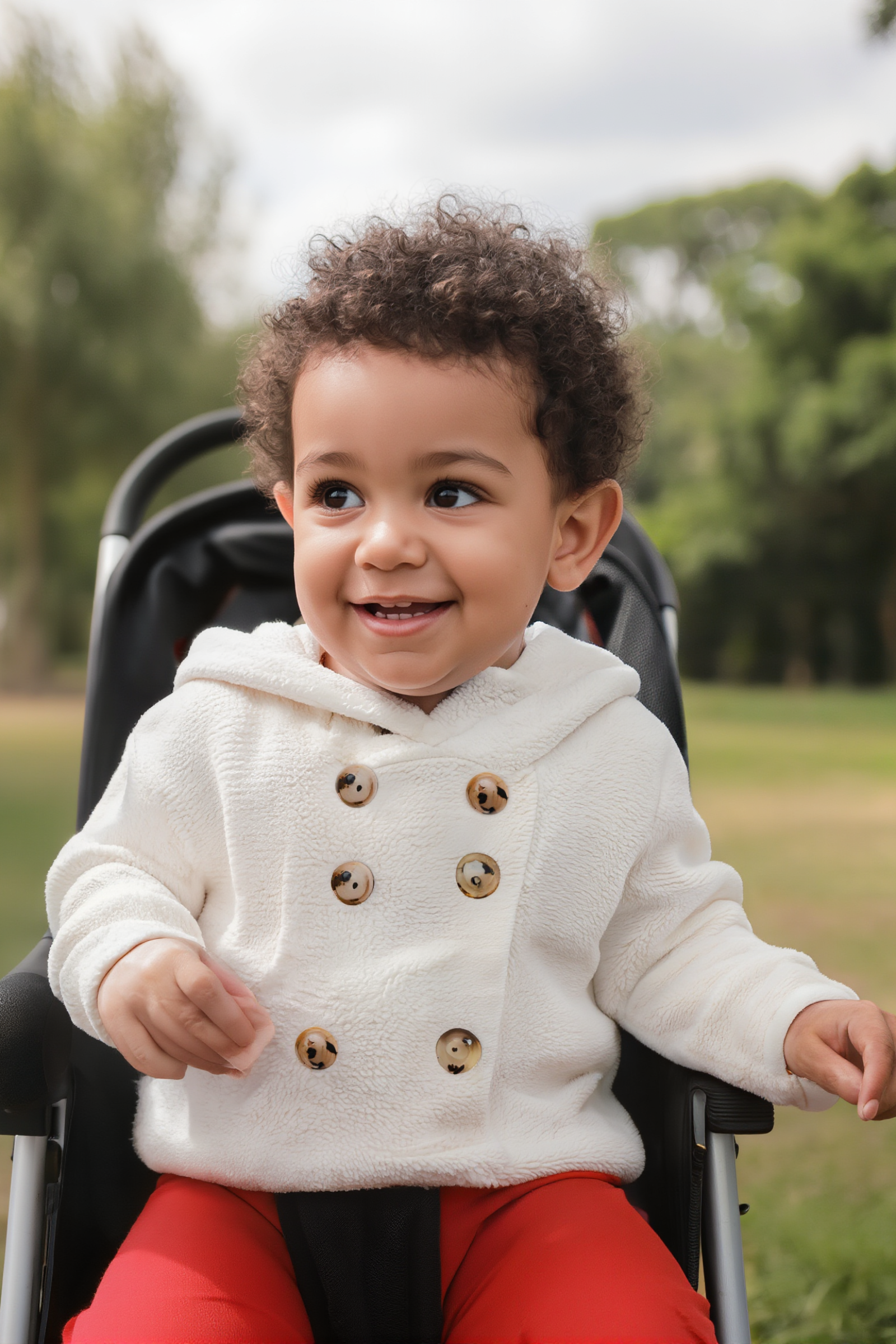 Organic Cotton Hooded Sweater, Soft White Seed Stitch Knit, Gender Neutral, Baby