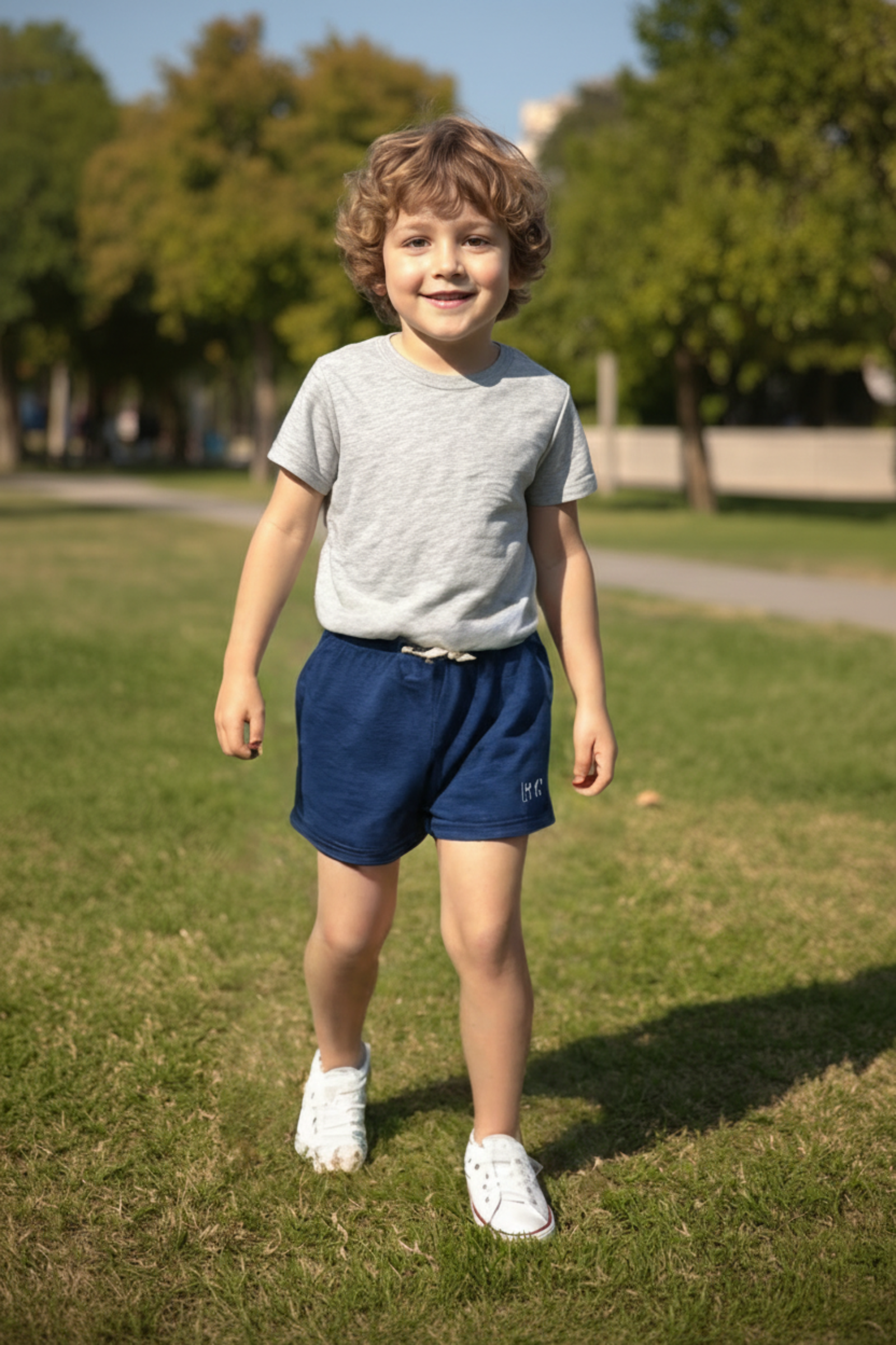 Cotton Navy Pocket Shorts for Boys, Baby - Kids