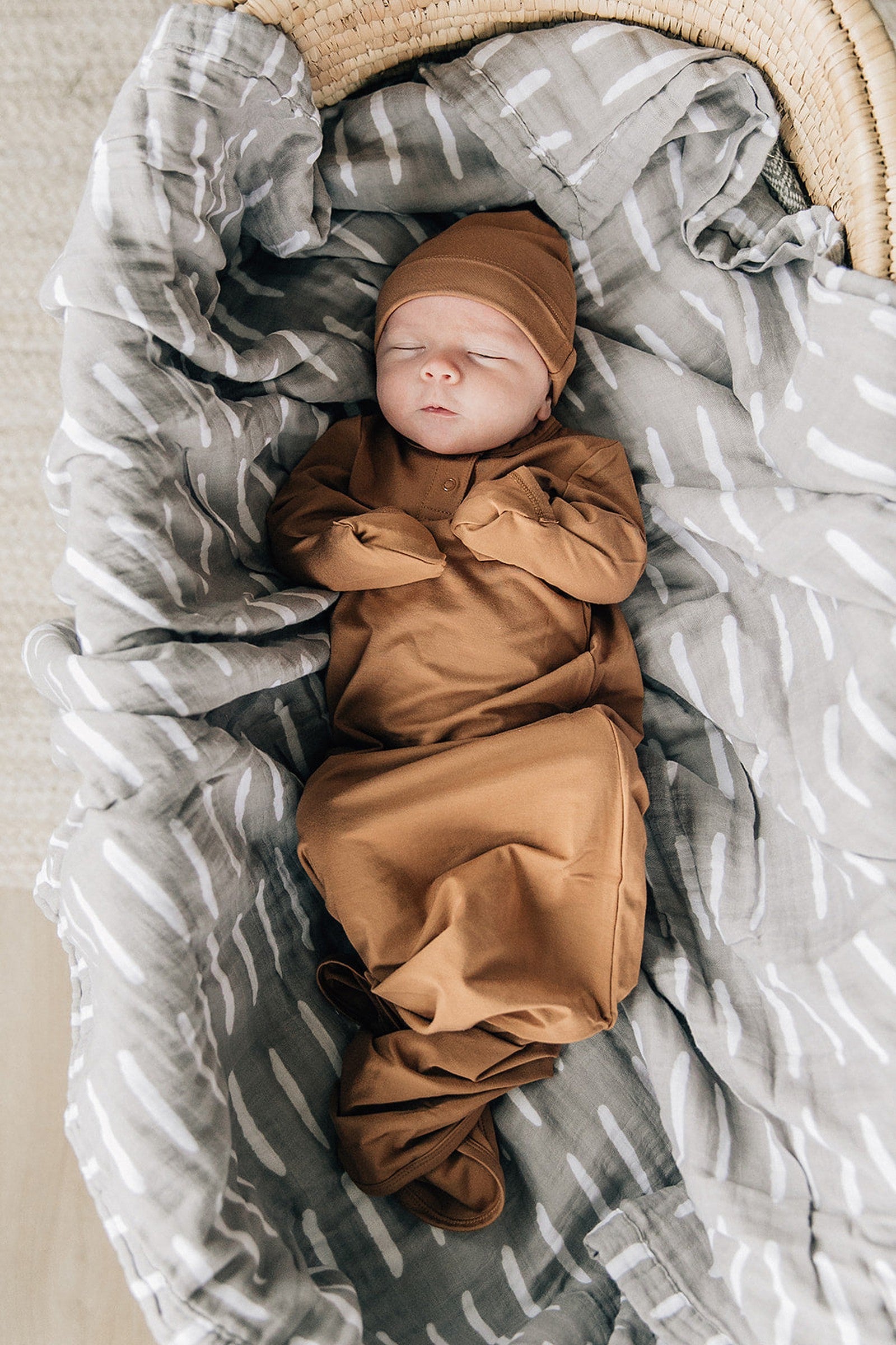 Mustard Knot Gown, Bamboo, Baby Essentials